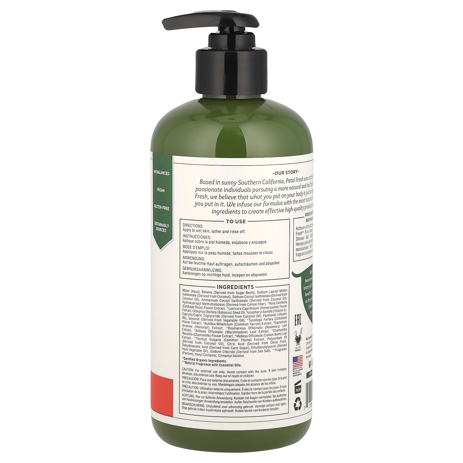 Petal Fresh, Смягчающий гель для ванны и душа, роза и жимолость, 475 мл (16 жидк. Унций)