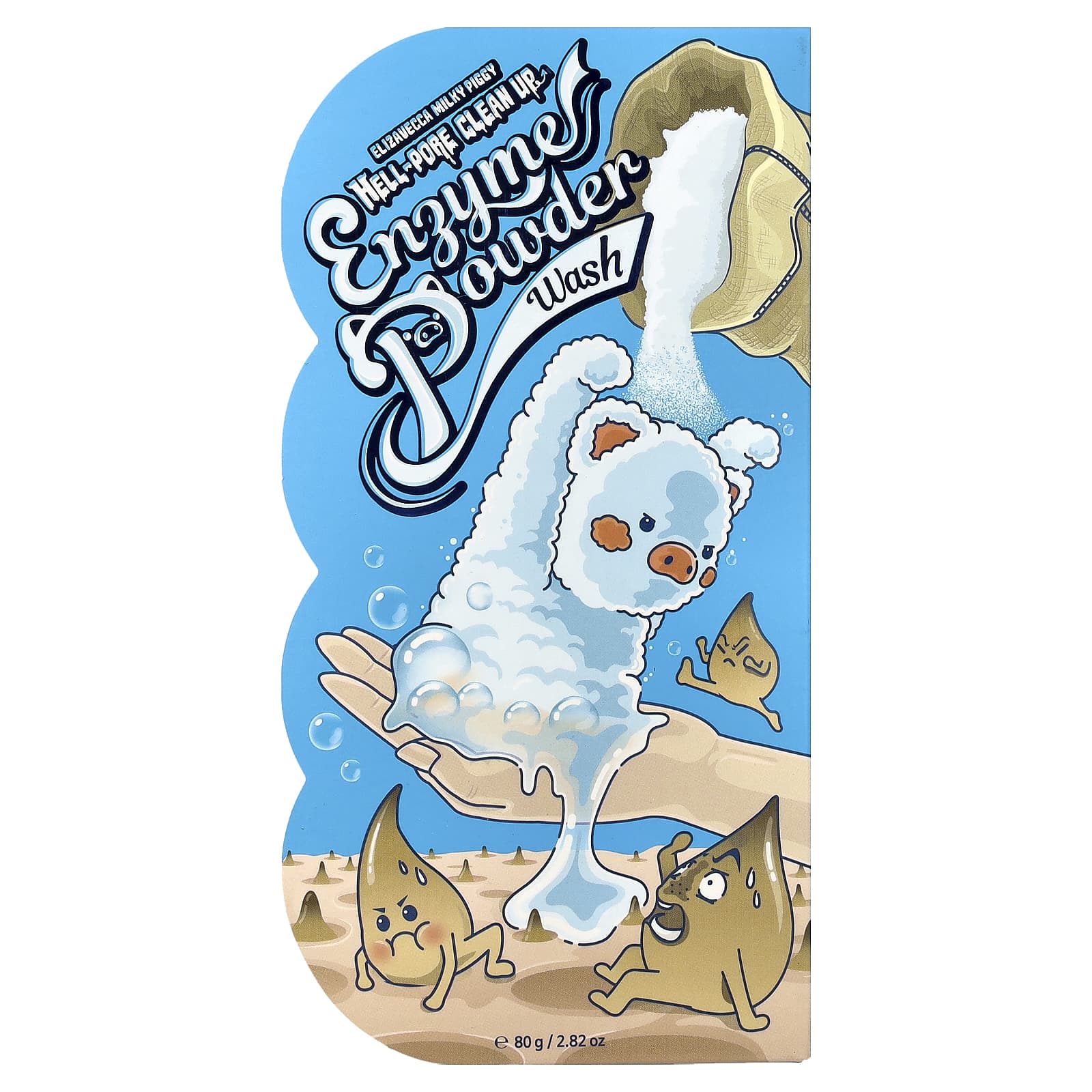 Elizavecca, Hell-Pore Clean Up, ферментный порошок для мытья тела, 80 г (2,82 унции)