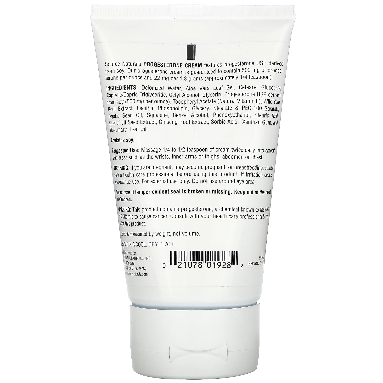 Source Naturals, крем с прогестероном, 113,4 г (4 унции)