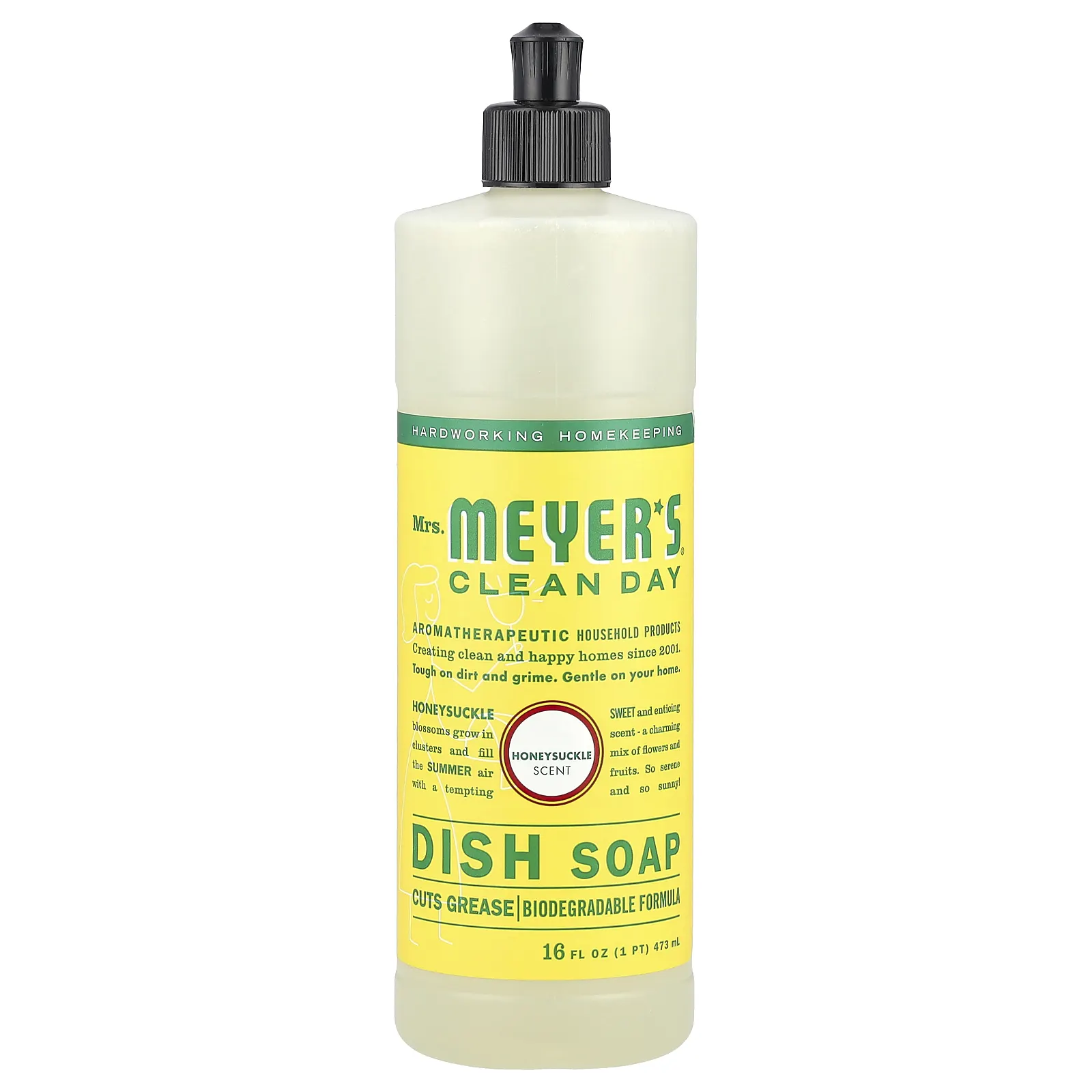 Mrs. Meyers Clean Day, Мыло для посуды, с ароматом жимолости, 473 мл (16 жидк. Унций)