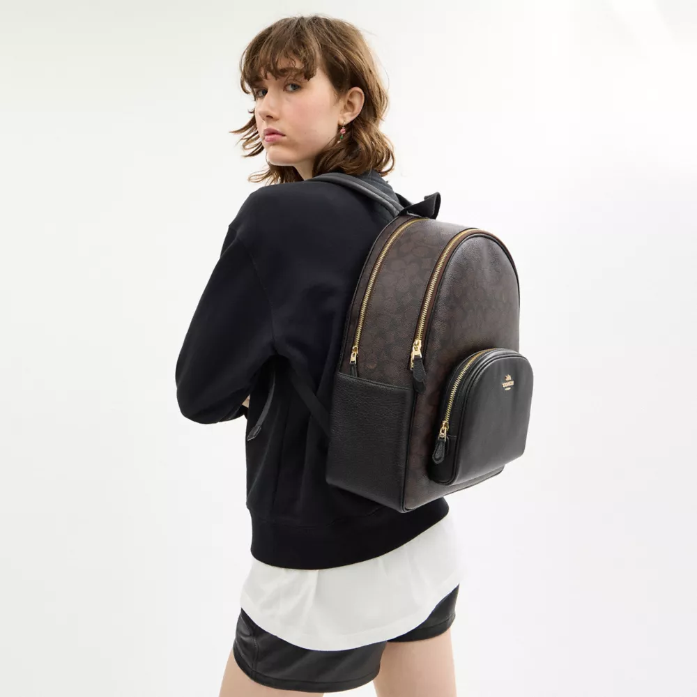 Рюкзак COACH Large Court Backpack In Signature Canvas
