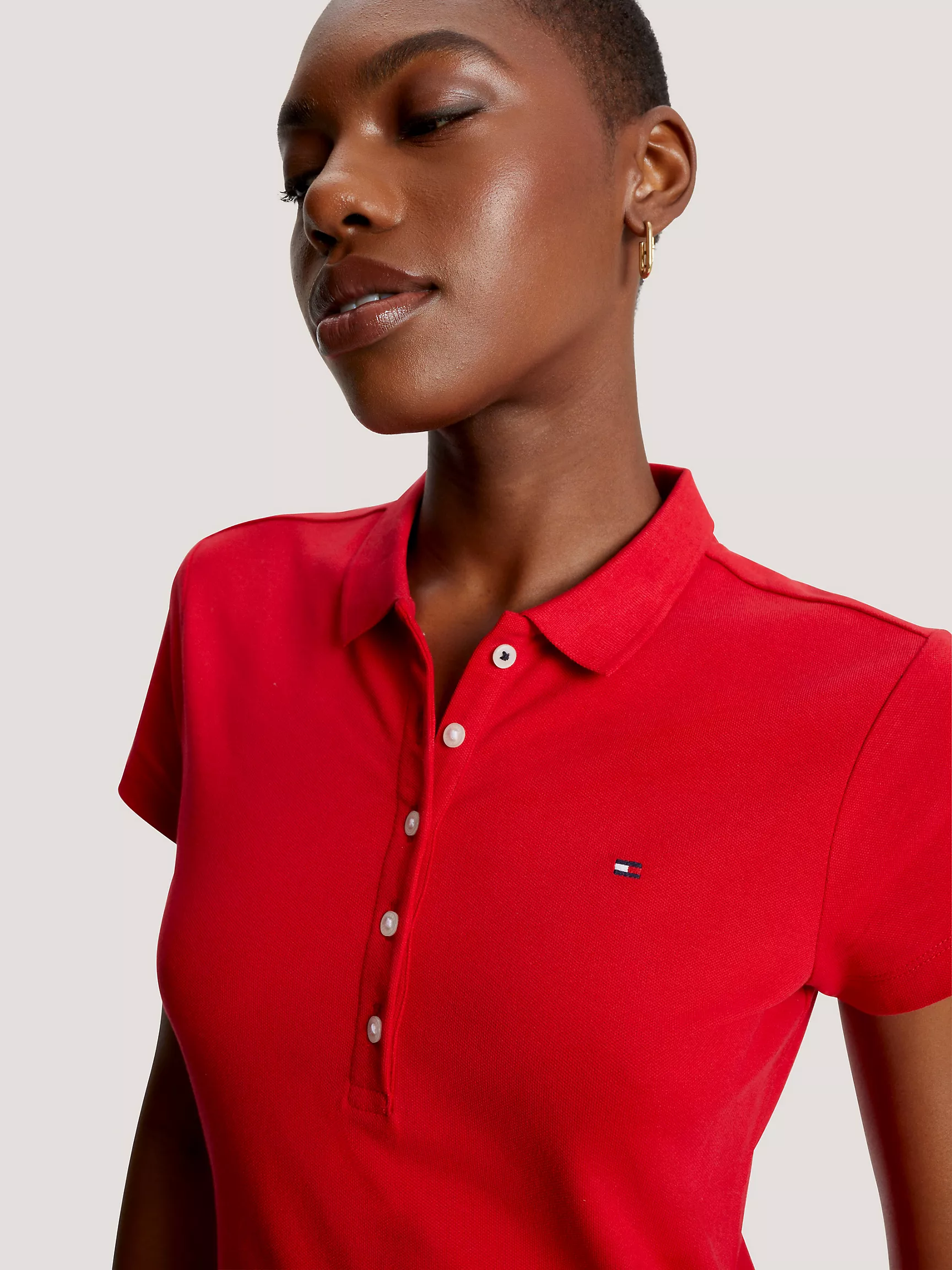 Женское платье Tommy Hilfiger, Приталенное эластичное платье-поло из хлопка