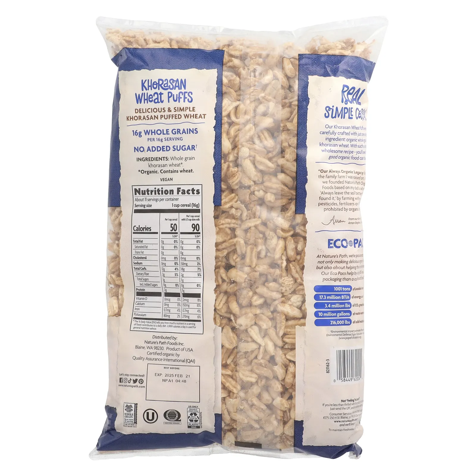 Nature's Path, Органические слоеные пшеничные хлопья Kamut Khorasan, 170 г (6 унций)