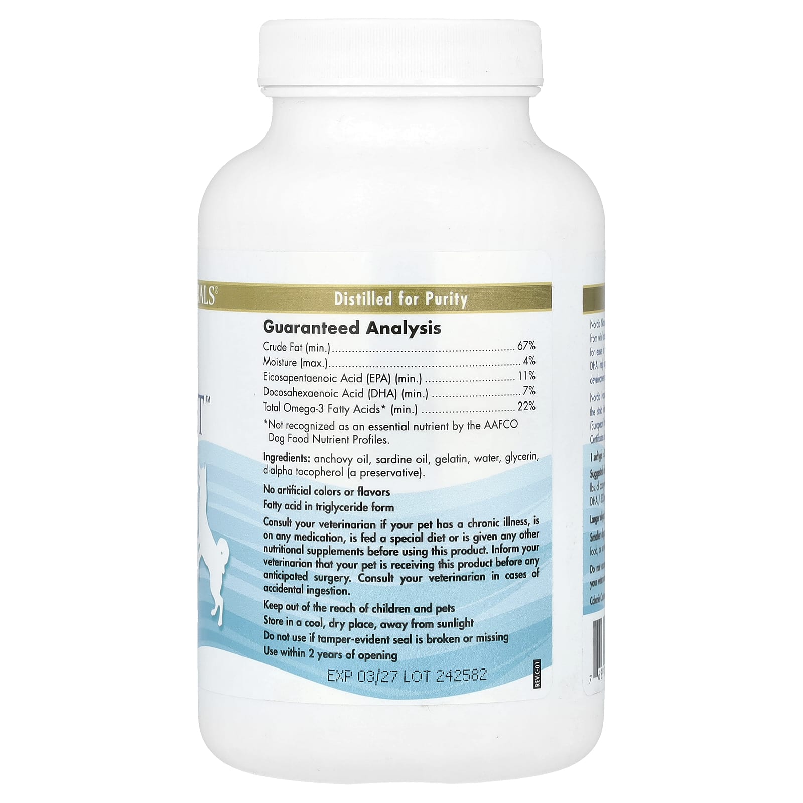 Nordic Naturals, Omega-3 Pet, для собак, 180 капсул