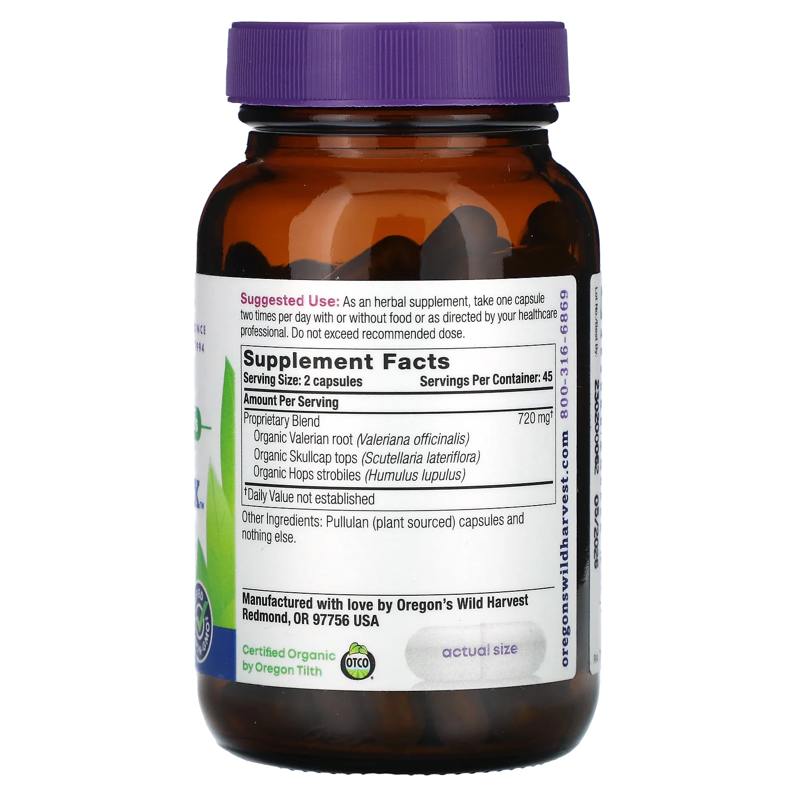 Oregon's Wild Harvest, Muscle Relax, 90 веганских капсул