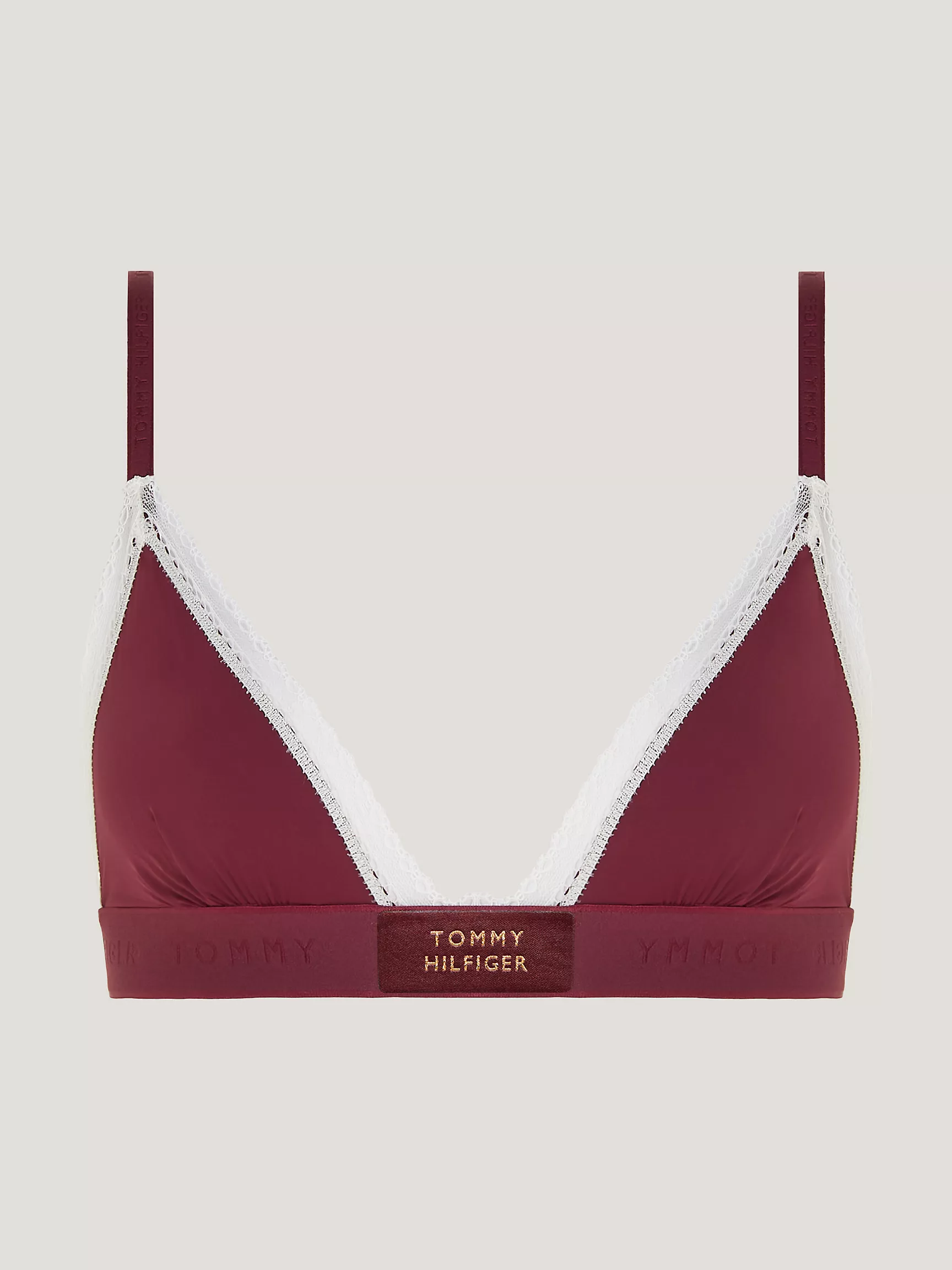 Женское нижнее белье Tommy Hilfiger, Кружевной треугольный бюстгальтер с нашивкой Hilfiger