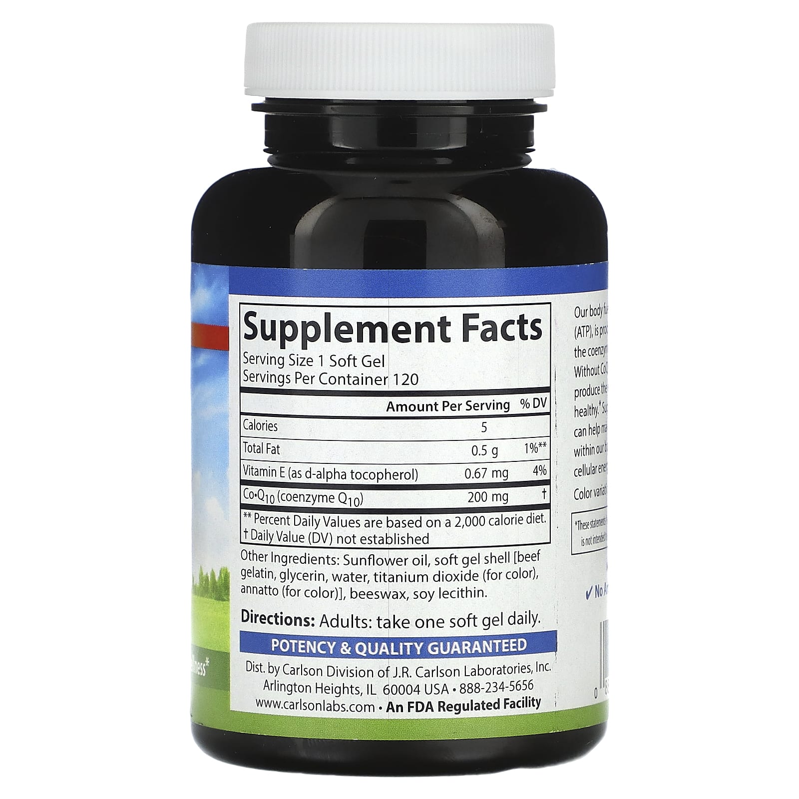 Carlson, Co-Q10, 200 мг, 120 мягких таблеток