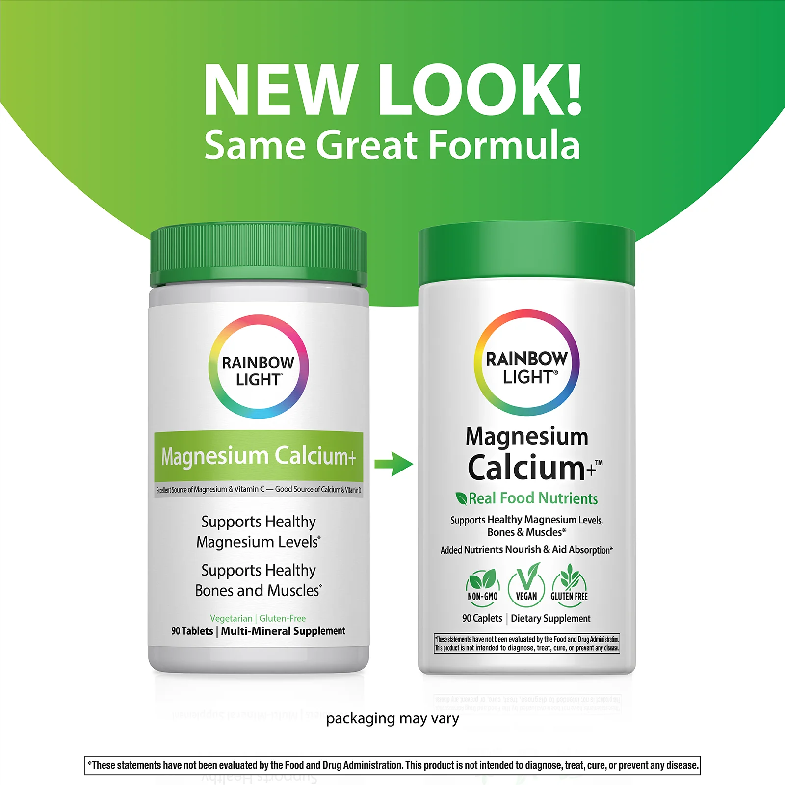 Rainbow Light, магний Calcium+™, 90 капсул