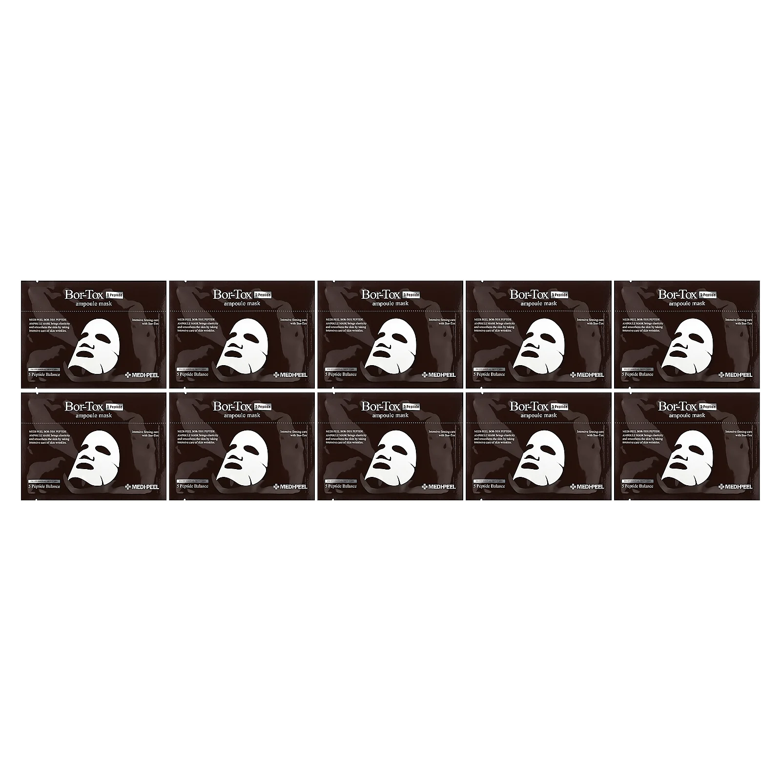 Medi-Peel, Bor-Tox 5 Peptide Ampoule Beauty Mask, 10 шт. Масок по 30 мл каждая