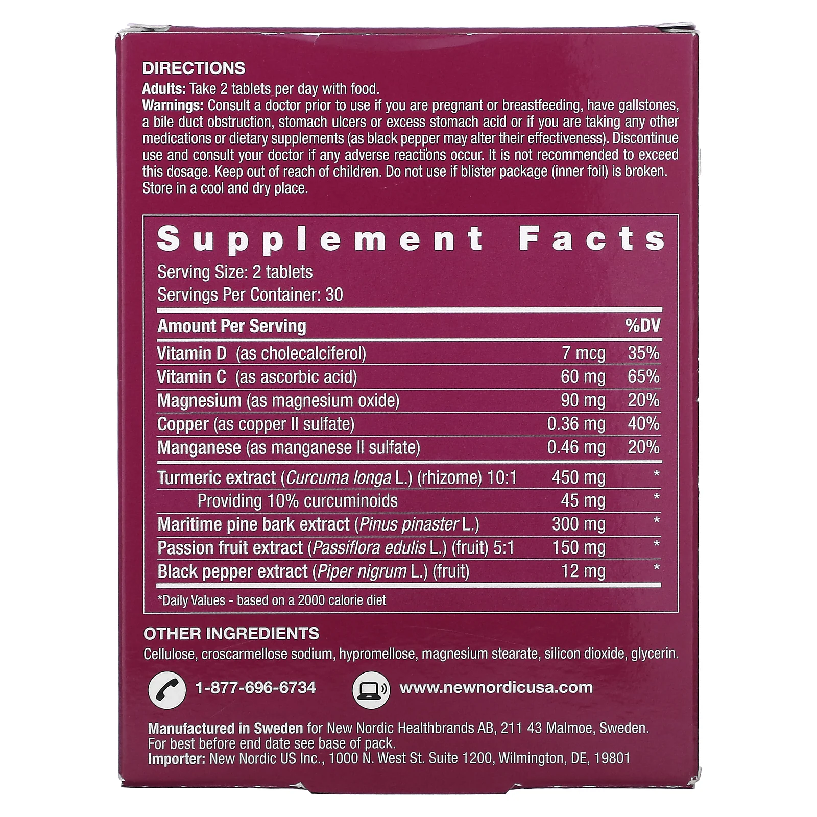 New Nordic, Free to Move, 60 таблеток