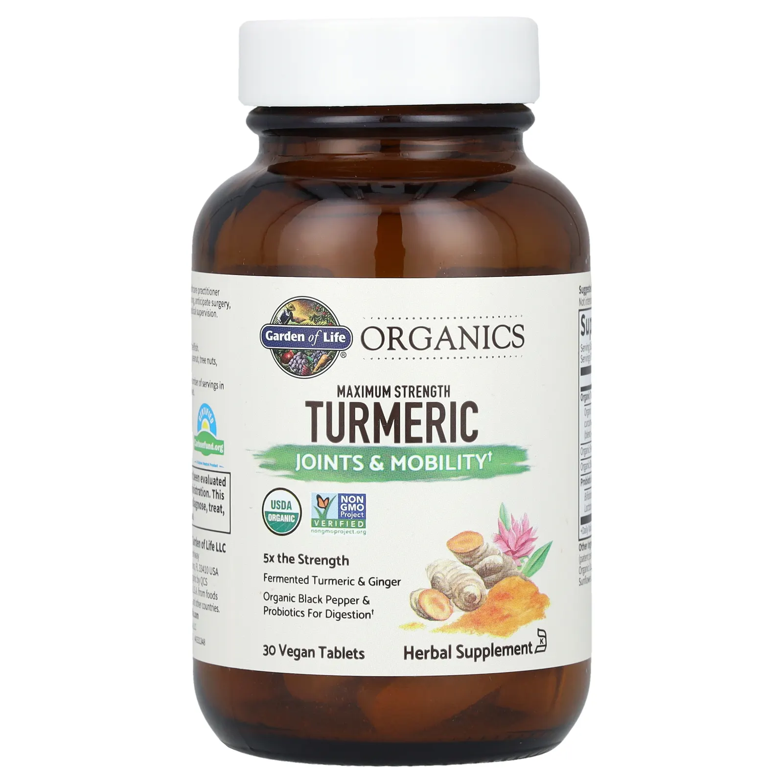 Garden of Life, MyKind Organics, куркума максимальной эффективности, для суставов и подвижности, 30 веганских таблеток