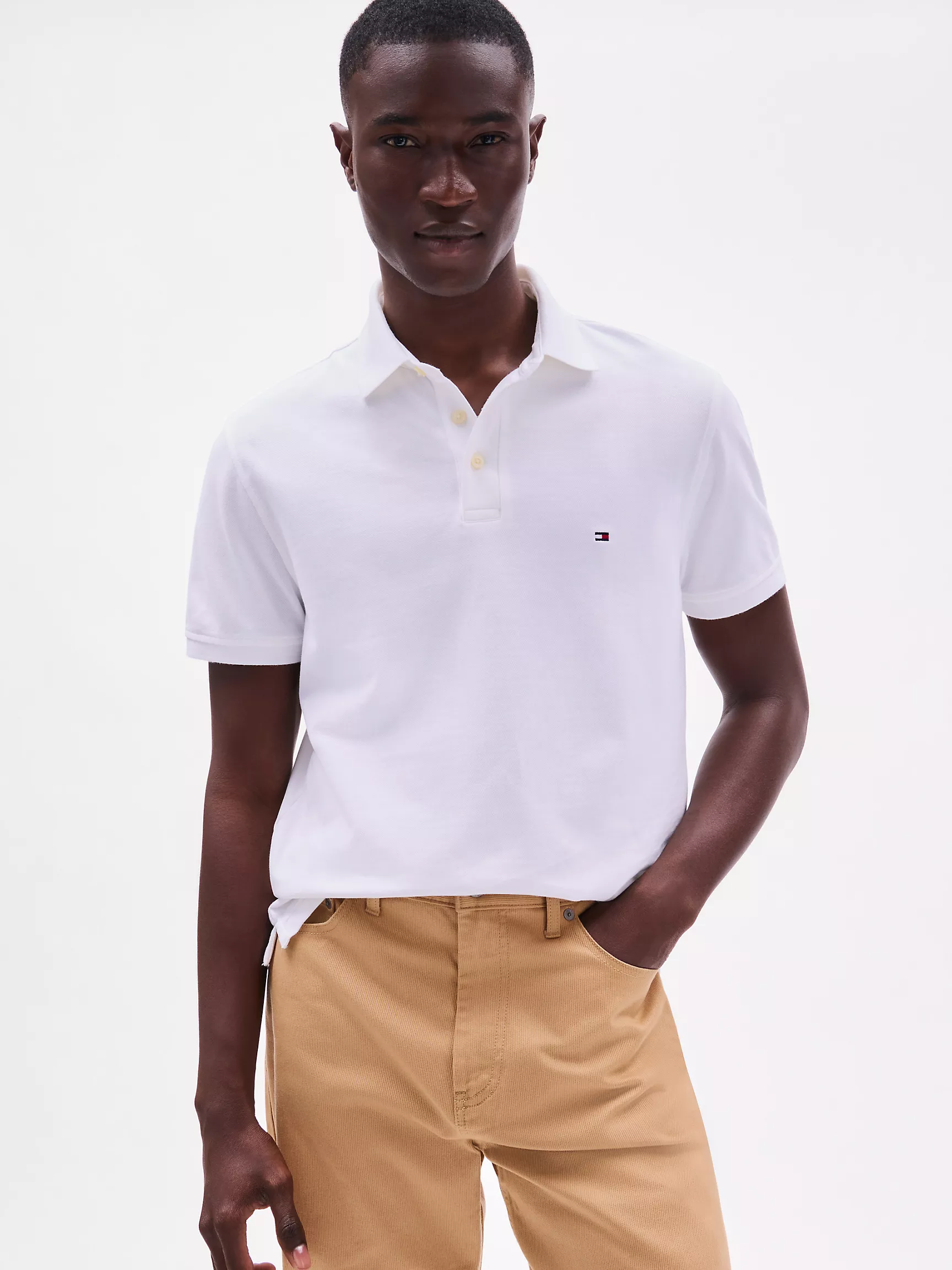 Мужское поло Tommy Hilfiger, Приталенное эластичное поло из пике