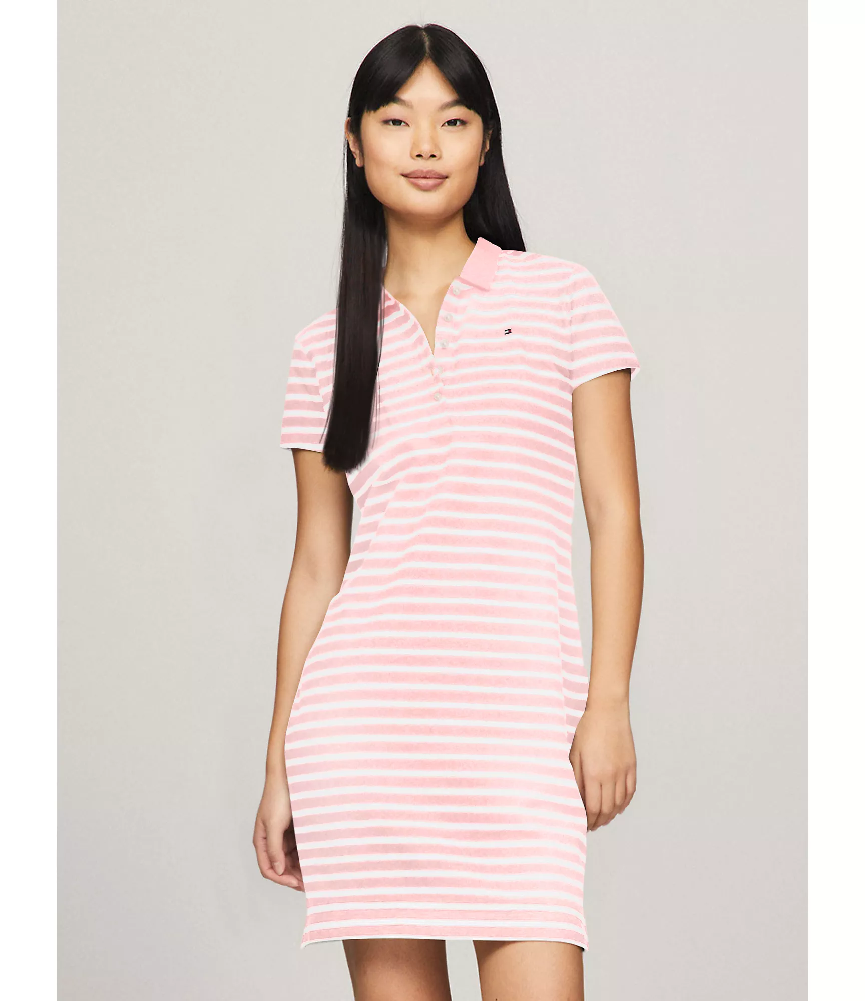 Женское платье Tommy Hilfiger, Приталенное полосатое эластичное платье-поло
