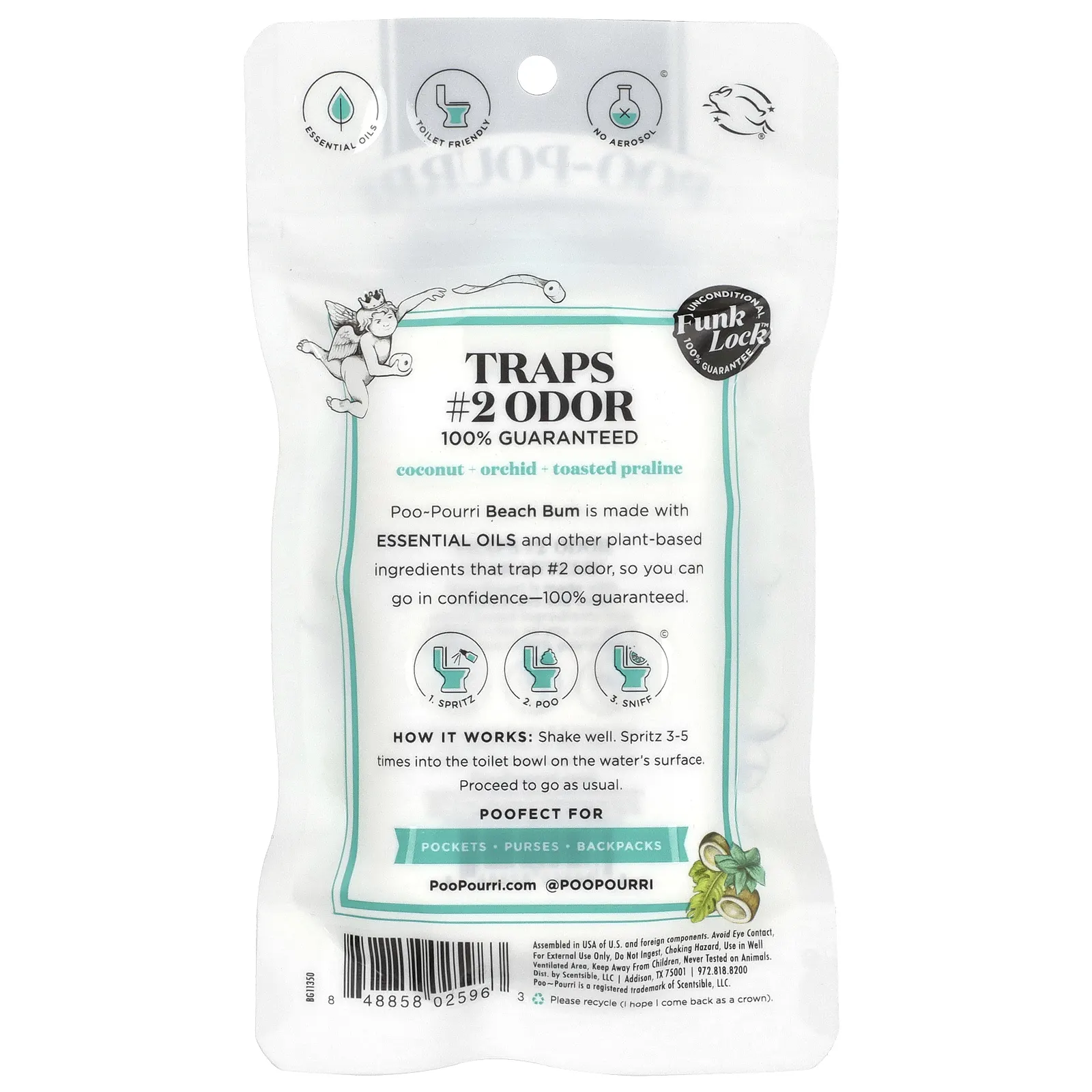 Poo-Pourri, Before-You-Go®, спрей для унитаза, Beach Bum, 30 мл (1 жидк. Унция)