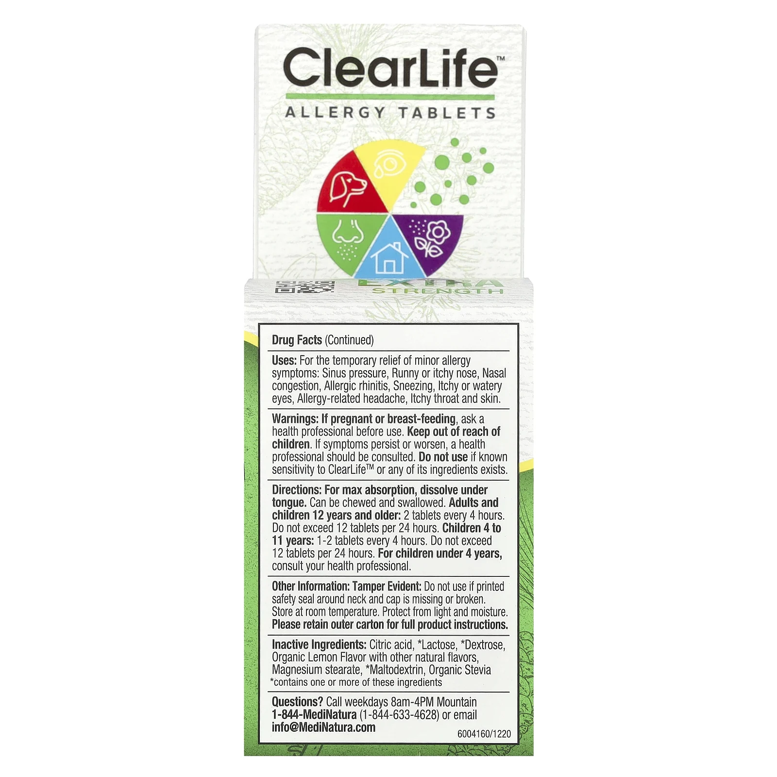 MediNatura, ClearLife, таблетки против аллергии с повышенной силой действия, 60 таблеток