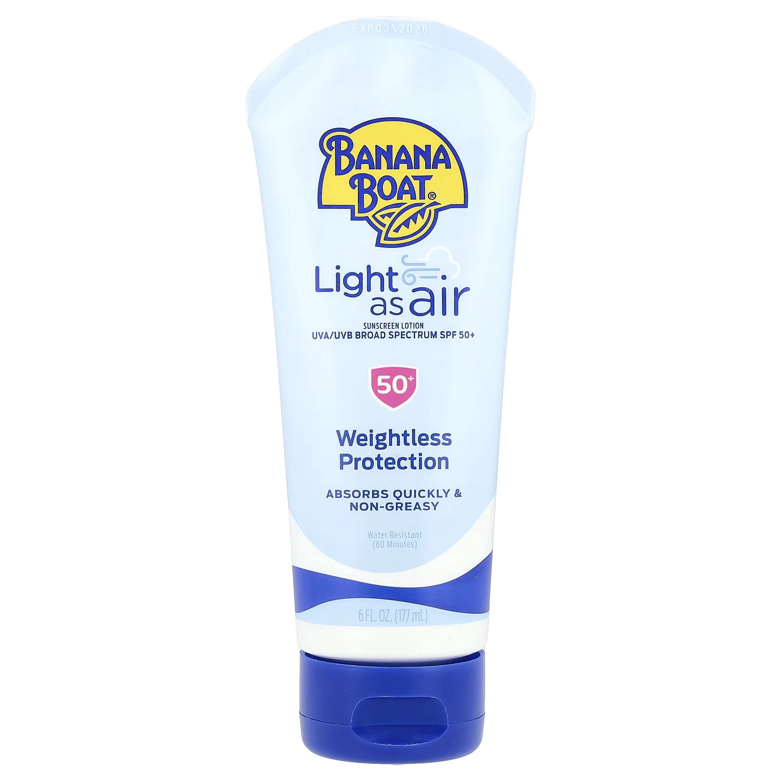 Banana Boat, Light As Air, солнцезащитный лосьон, SPF 50+, 177 мл (6 жидк. унц.)
