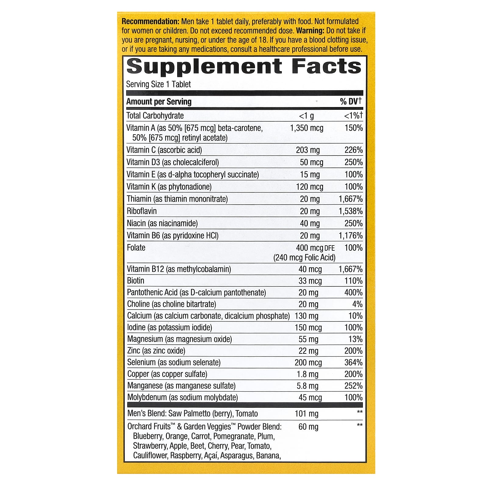 Nature's Way, Alive! суперэффективные, комплексные мультивитамины для мужчин, 60 таблеток