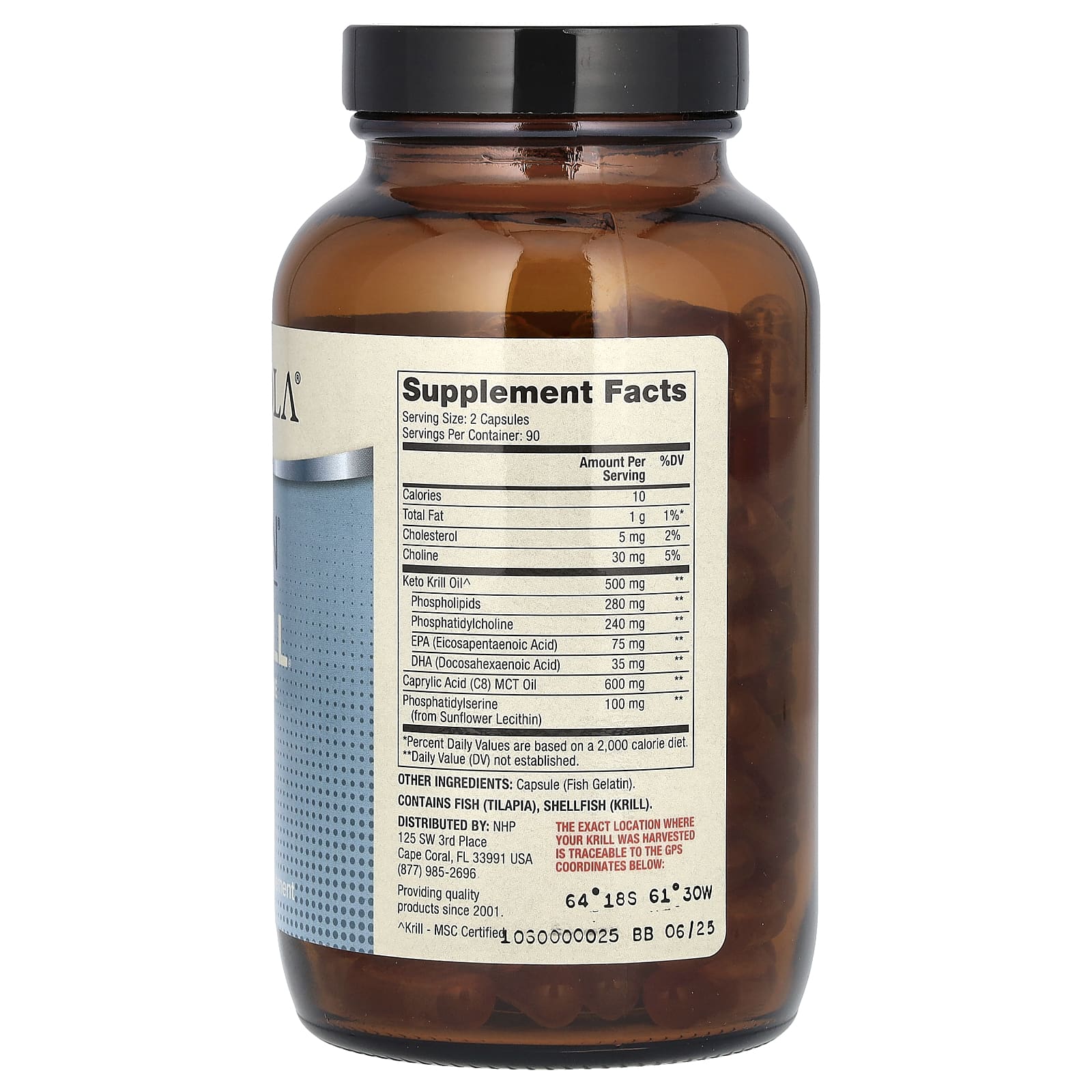 Dr. Mercola, кето-криль с фосфолипидами холина и серина, 180 капсул