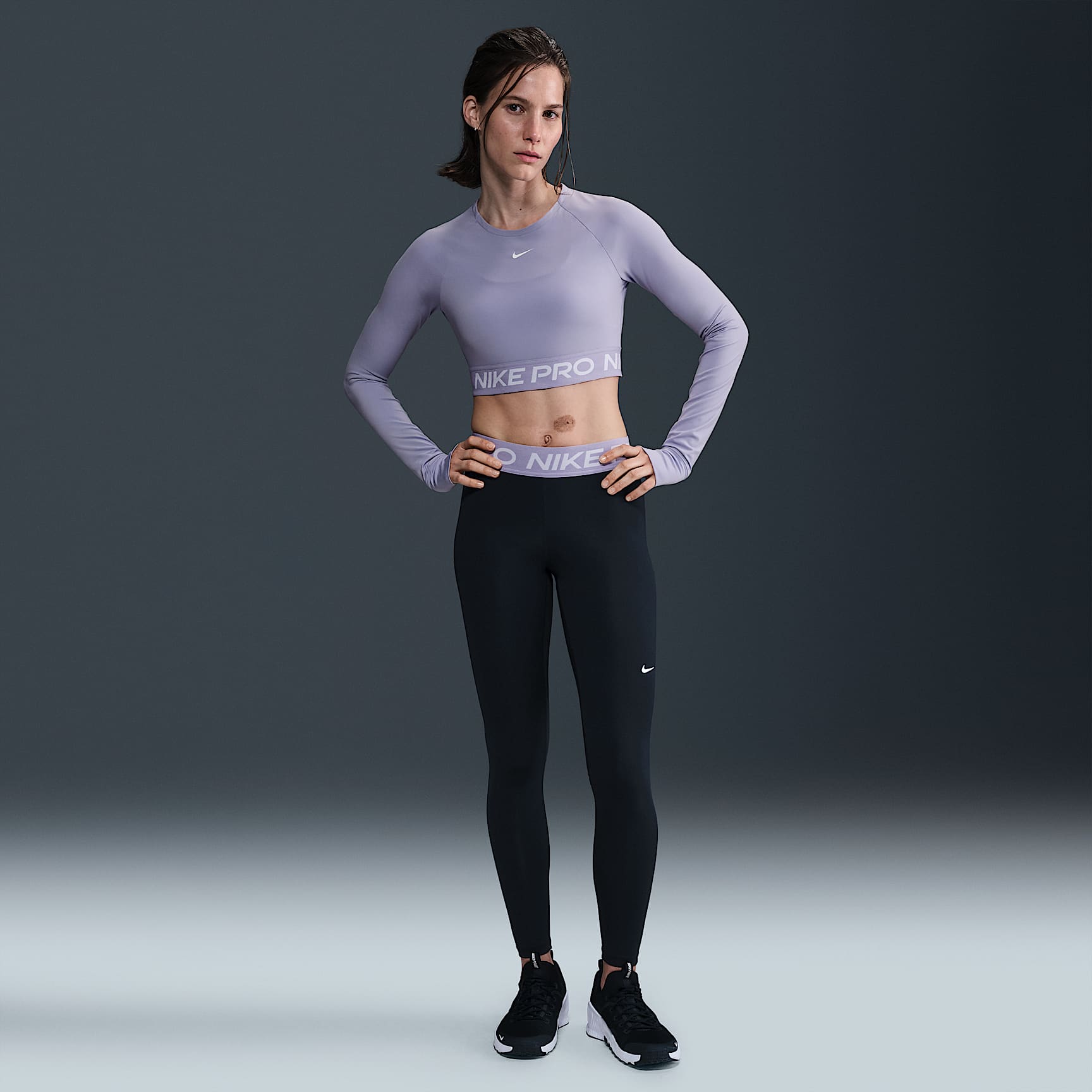 Nike Pro Women's Dri-FIT Cropped Long-Sleeve Top
