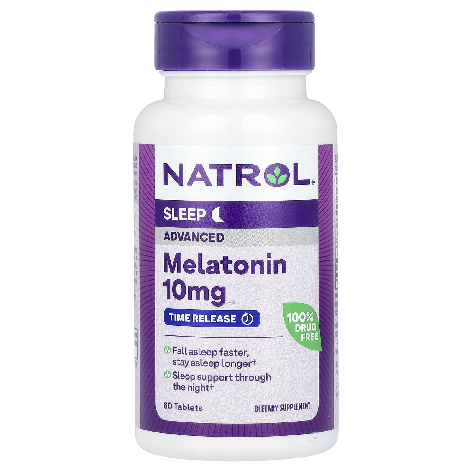 Natrol, мелатонин, улучшенный сон, медленное высвобождение, 10 мг, 60 таблеток