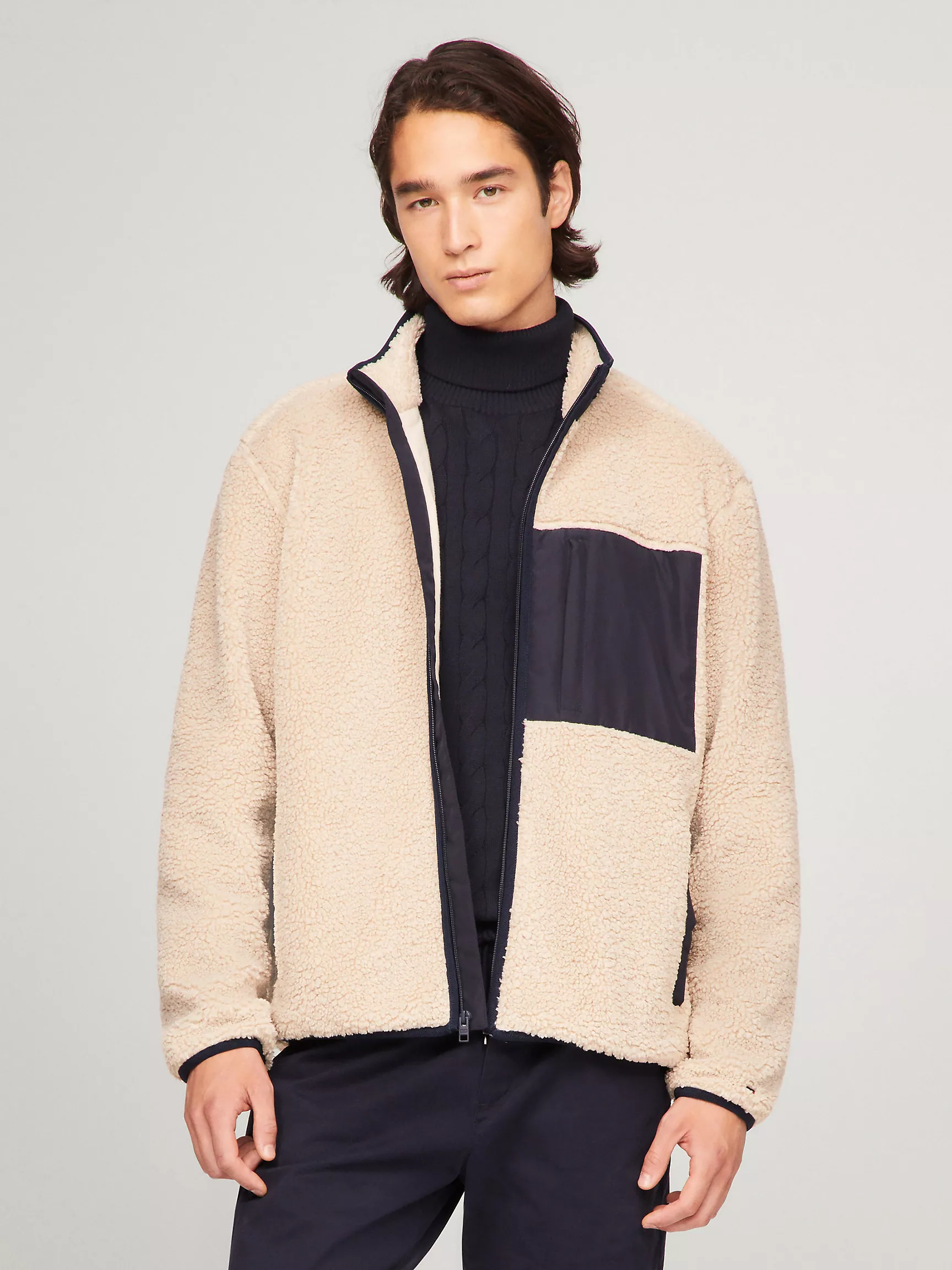 Мужская куртка Tommy Hilfiger, Флисовая куртка из шерпы на молнии