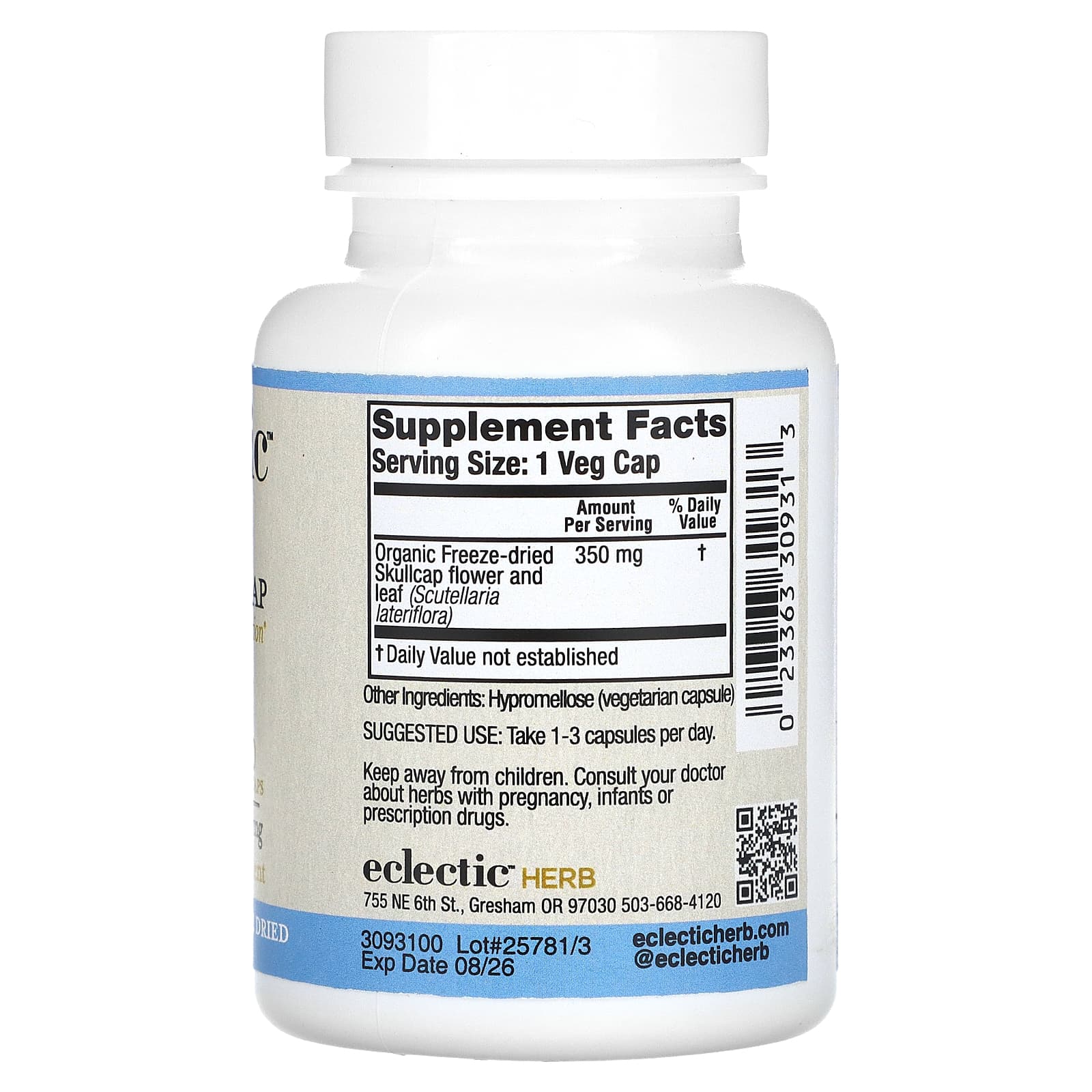 Eclectic Herb, Herb, шлемник, 350 мг, 90 капсул VegCaps