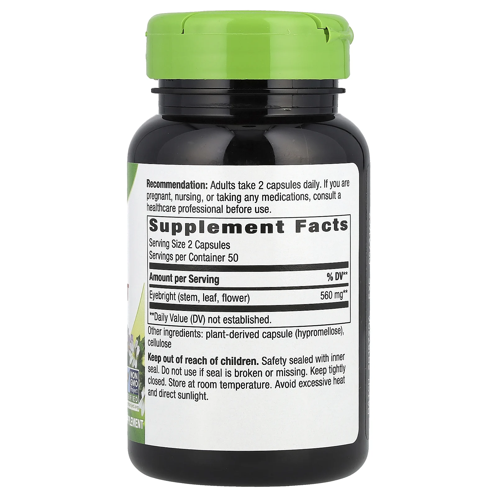 Nature's Way, очанка, 560 мг, 100 веганских капсул (280 мг в 1 капсуле)