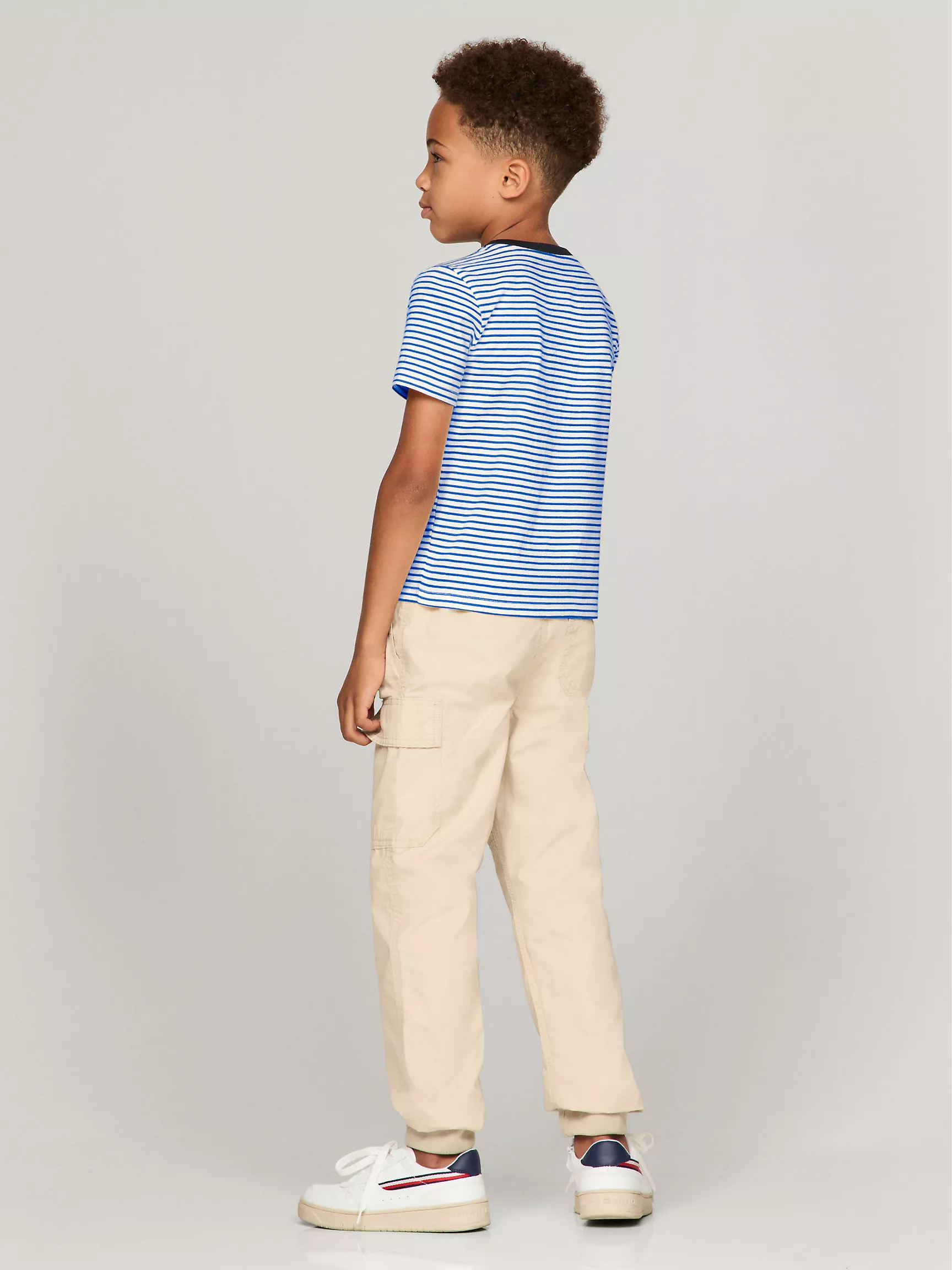 Футболка Tommy Hilfiger для мальчиков, Детская футболка с логотипом флага и полосками