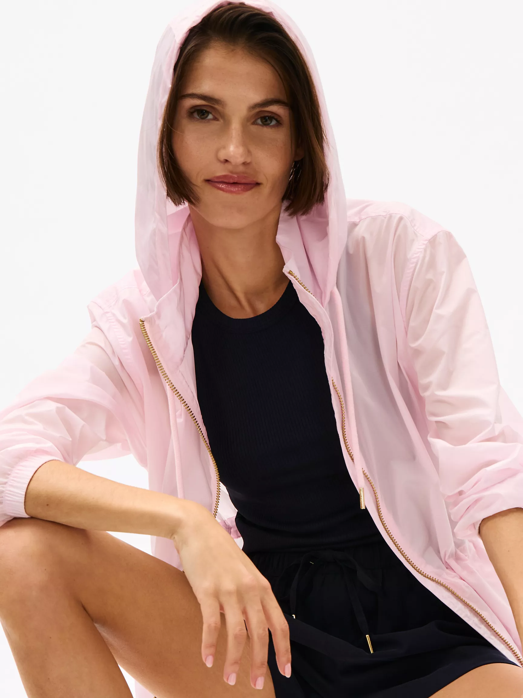 Женская куртка Tommy Hilfiger, Ветровка с капюшоном и водоотталкивающим покрытием