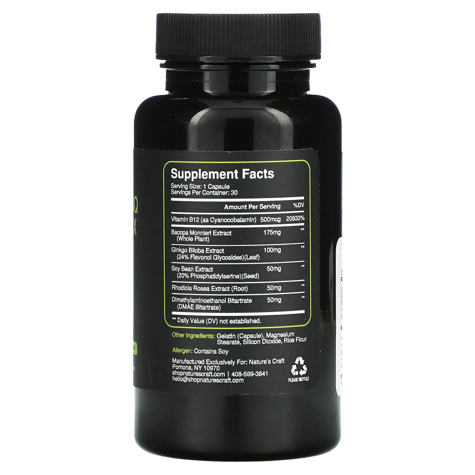 Nature's Craft, Brain + IQ Complex, 30 капсул