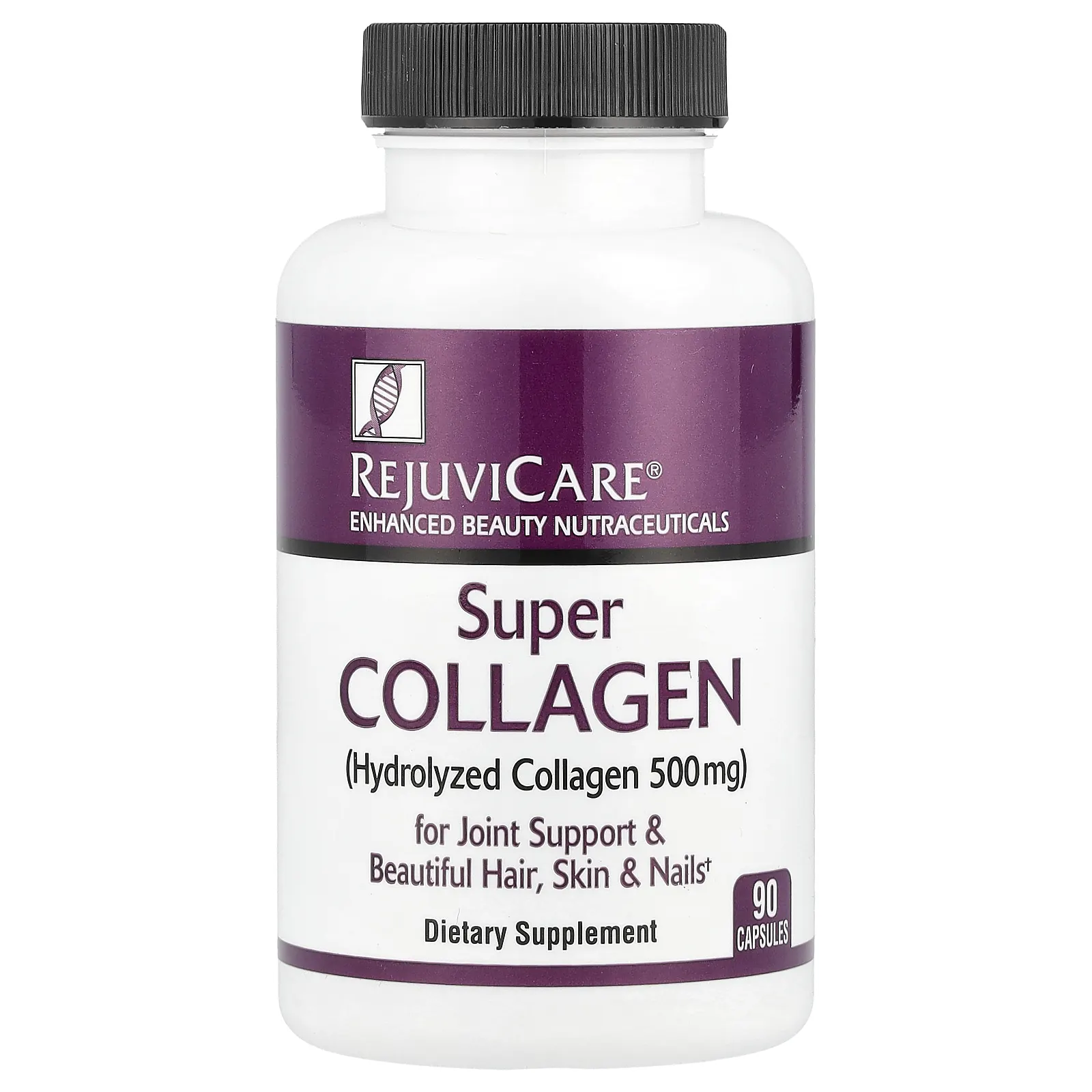 Rejuvicare, Super Collagen, гидролизат коллагена, 500 мг, 90 капсул