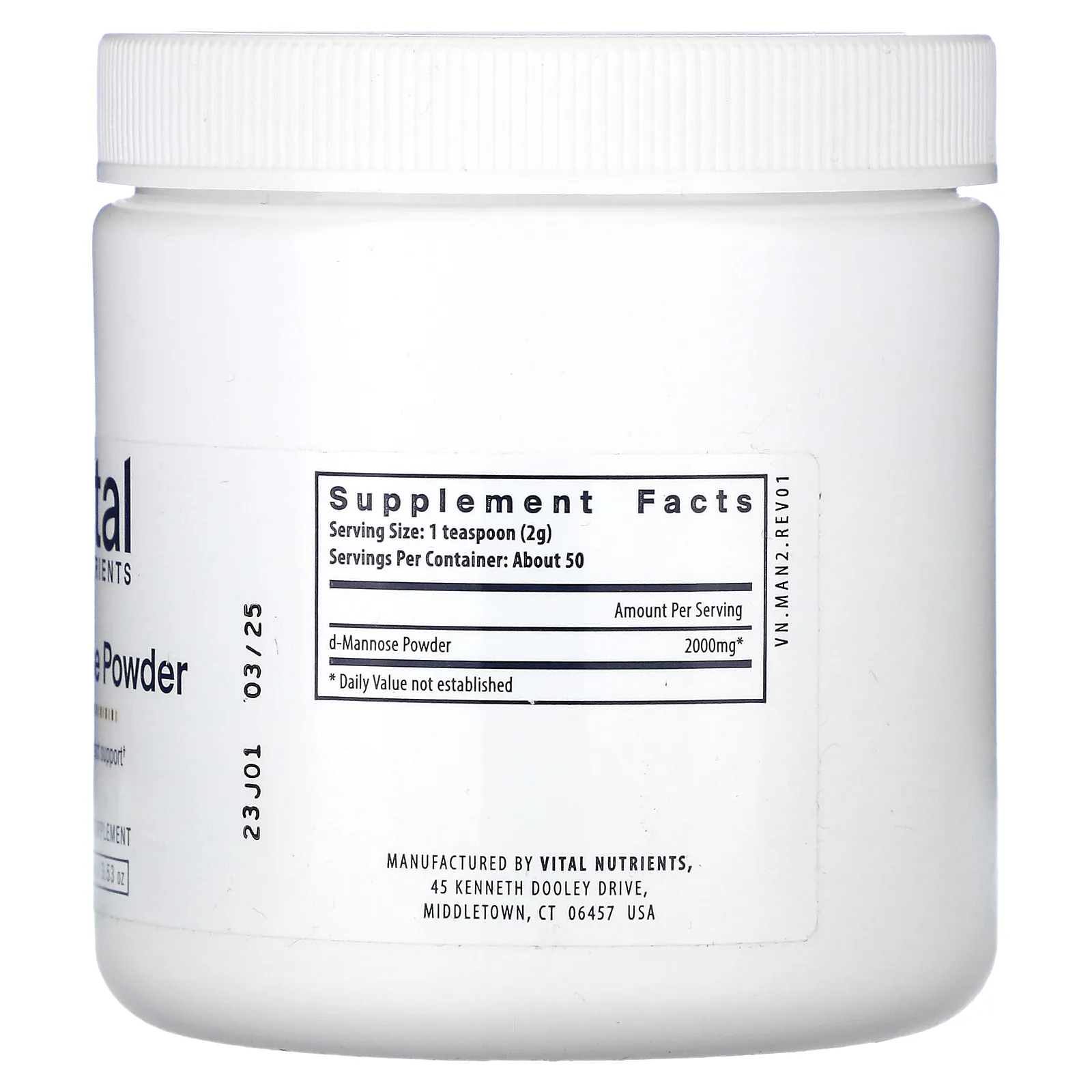 Vital Nutrients, манноза в порошке, 100 г (3,53 унции)