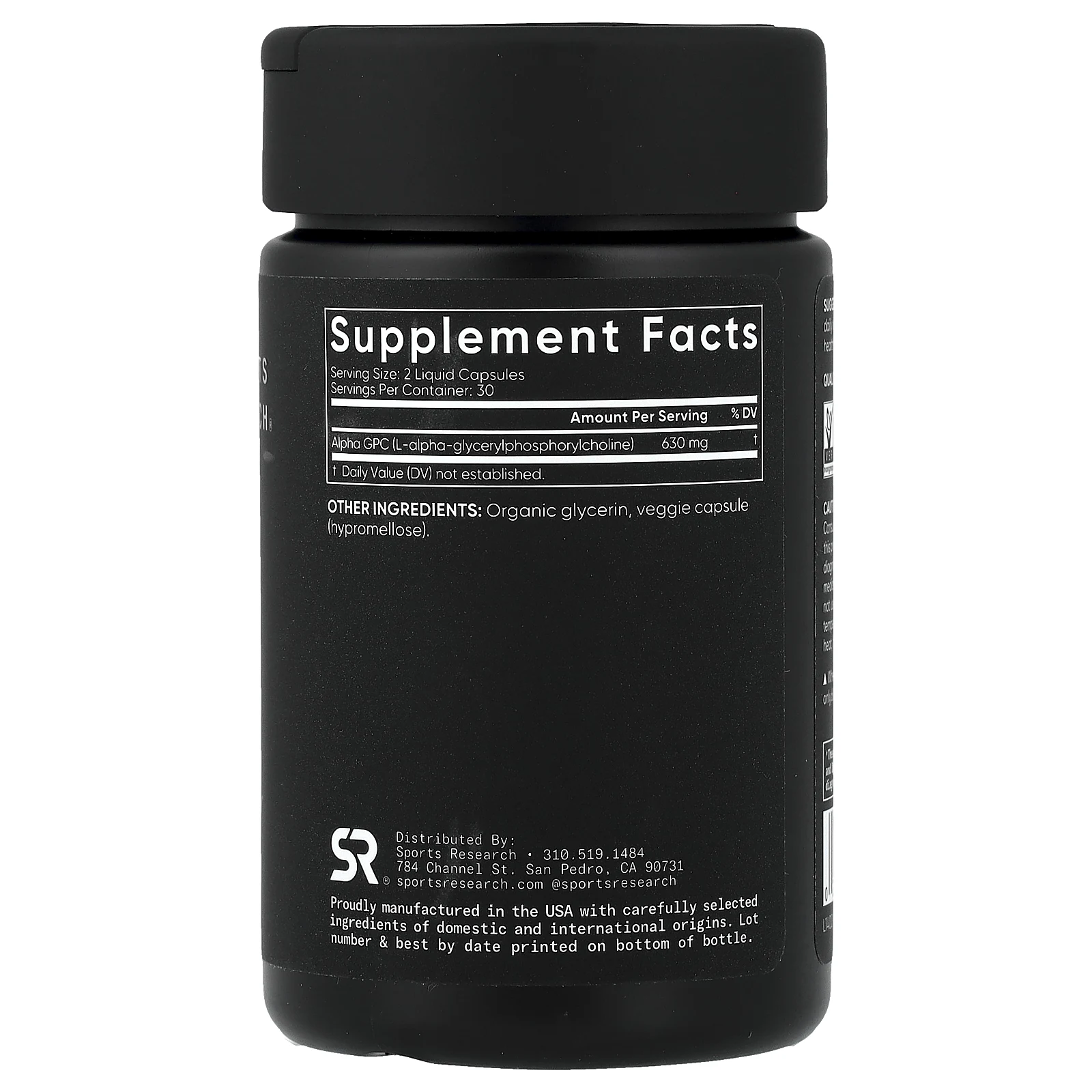Sports Research, альфа-ГФХ, 60 растительных капсул с жидкостью (315 мг в 1 капсуле)