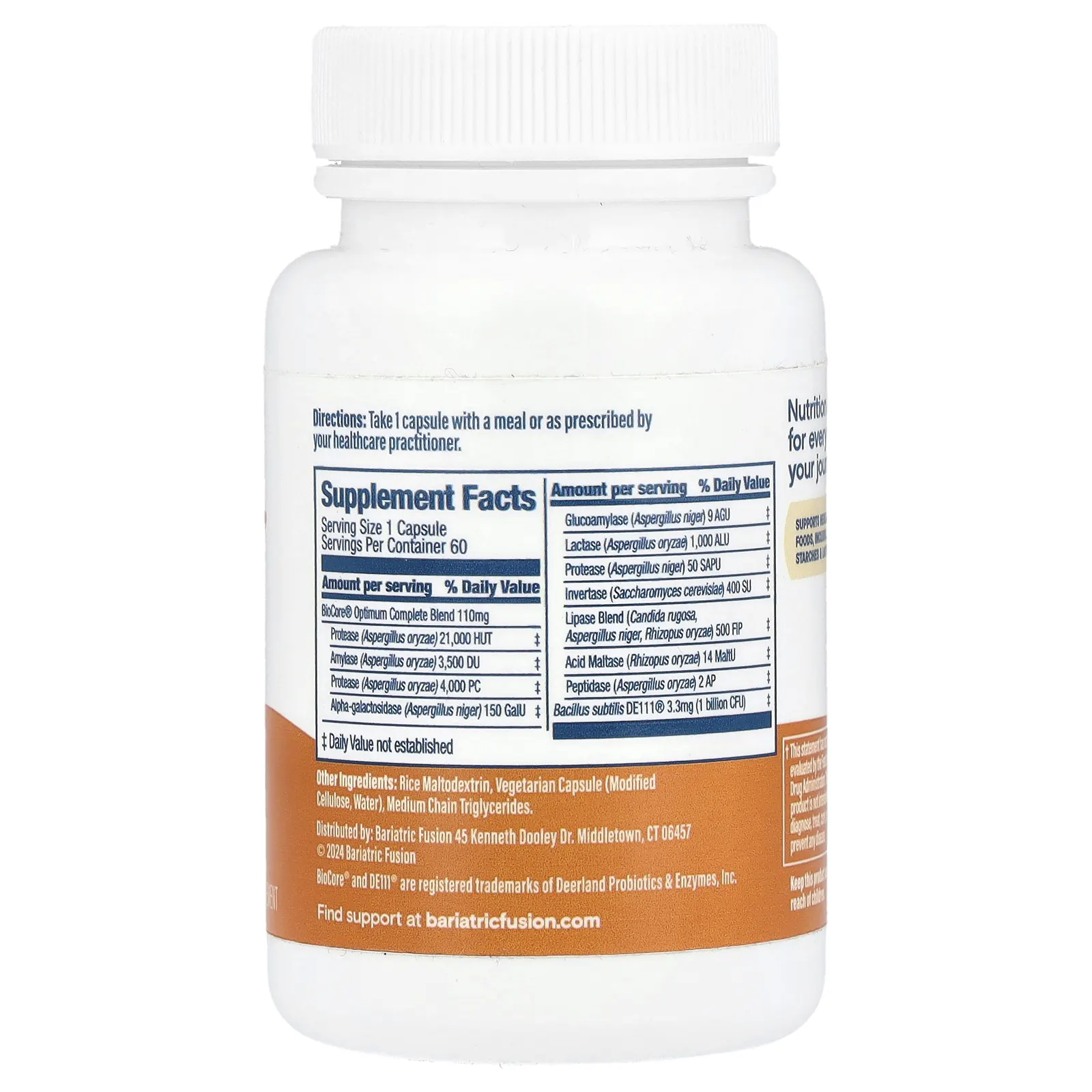 Bariatric Fusion, Поддержка пищеварения, 60 капсул