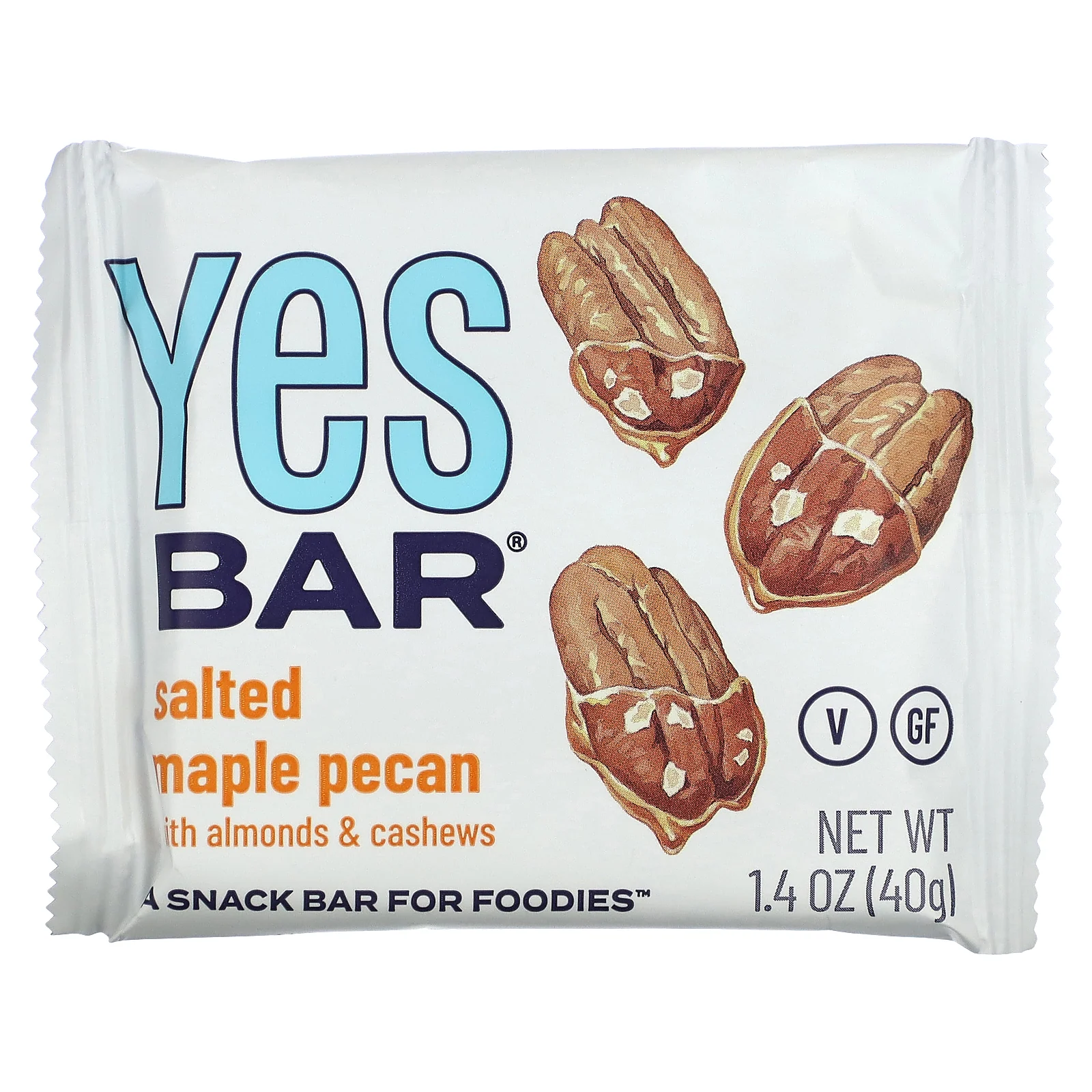 Yes Bar, Snack Bar, соленый кленовый пекан, 6 батончиков по 40 г (1,4 унции)