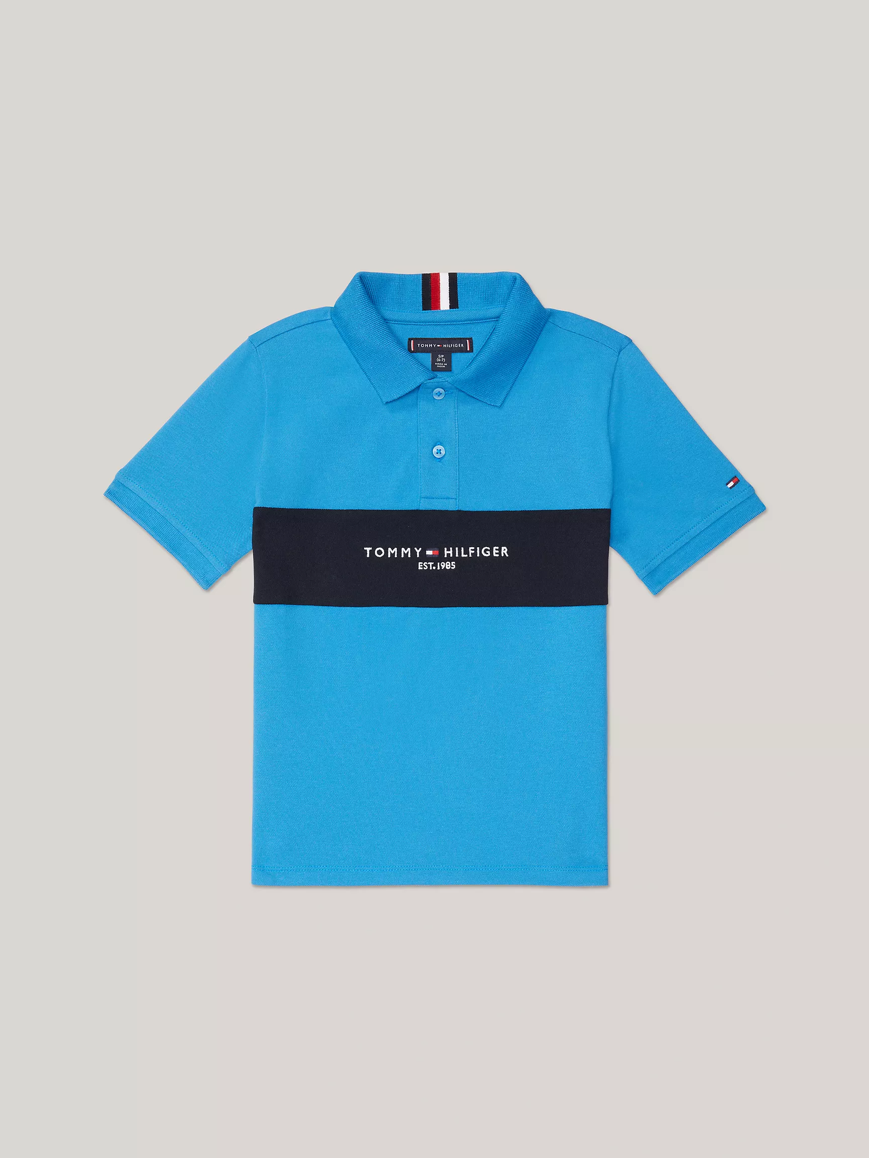 Рубашка-поло для мальчиков Tommy Hilfiger, Детское поло с коротким рукавом и логотипом в стиле colorblock