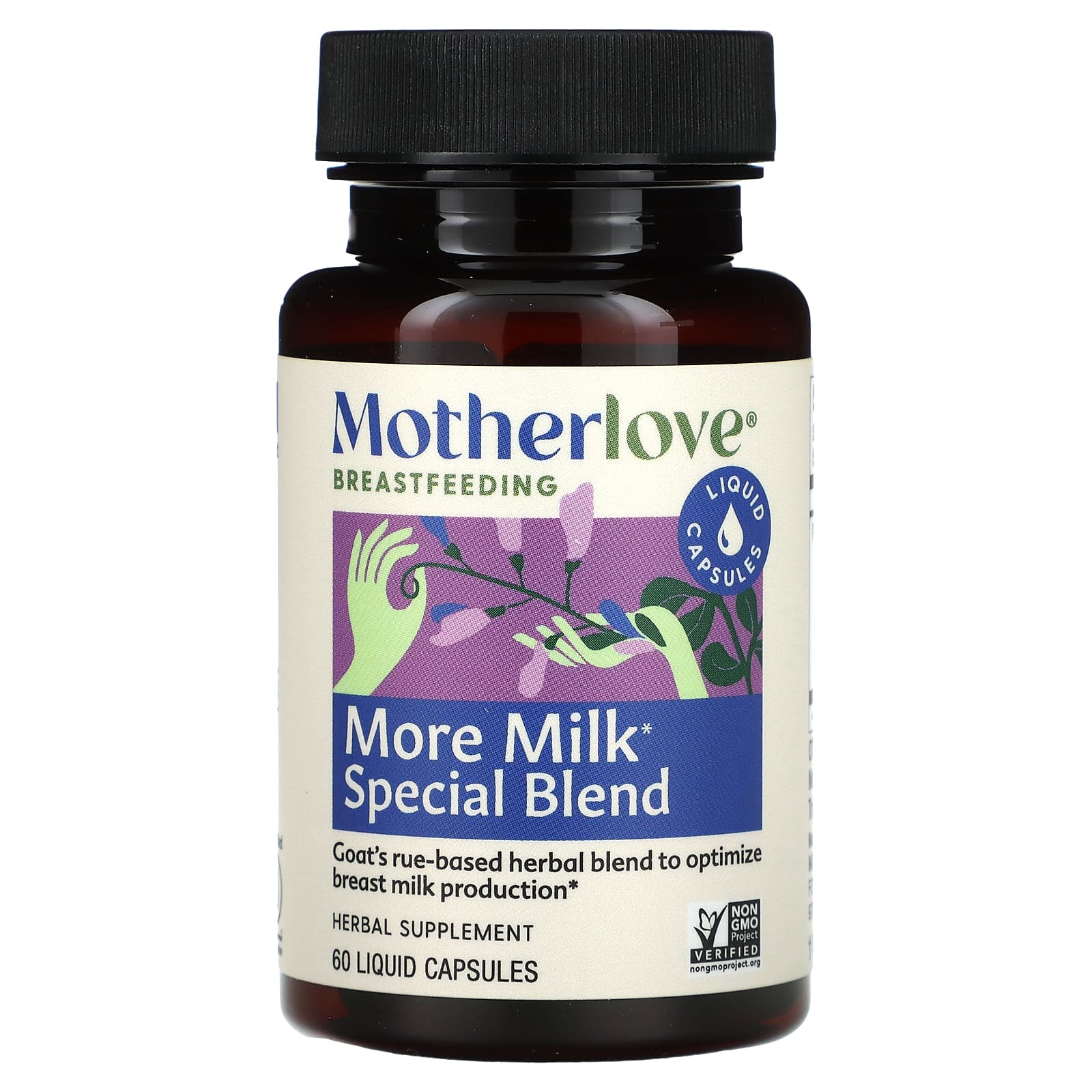 Motherlove, для грудного вскармливания, специальная смесь More Milk, 60 капсул с жидкостью