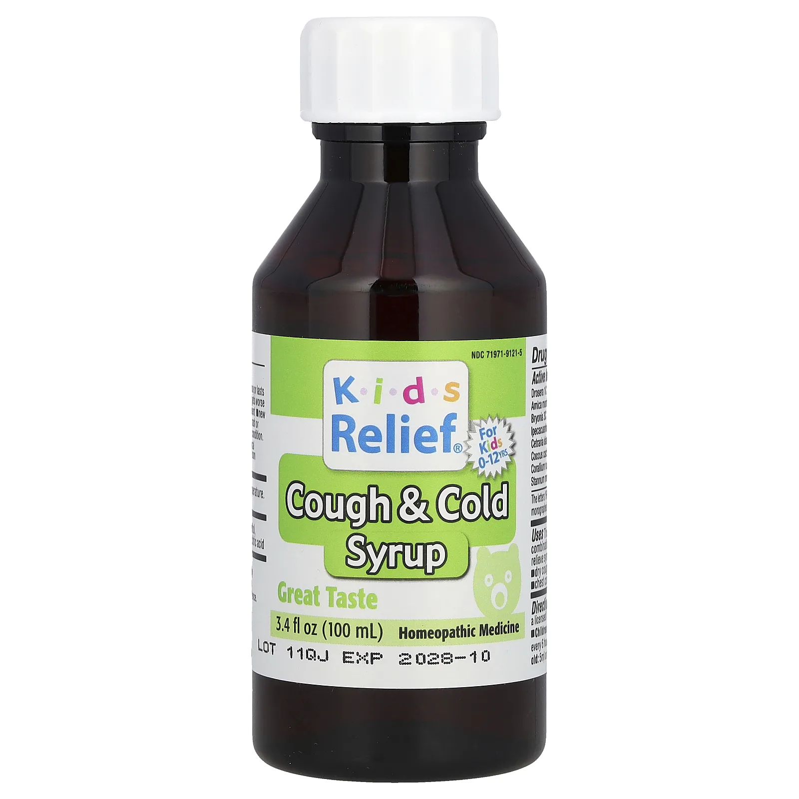 Homeolab USA, Kids Relief, сироп от кашля и простуды, для детей 0–12 лет, 100 мл (3,4 жидк. Унции)