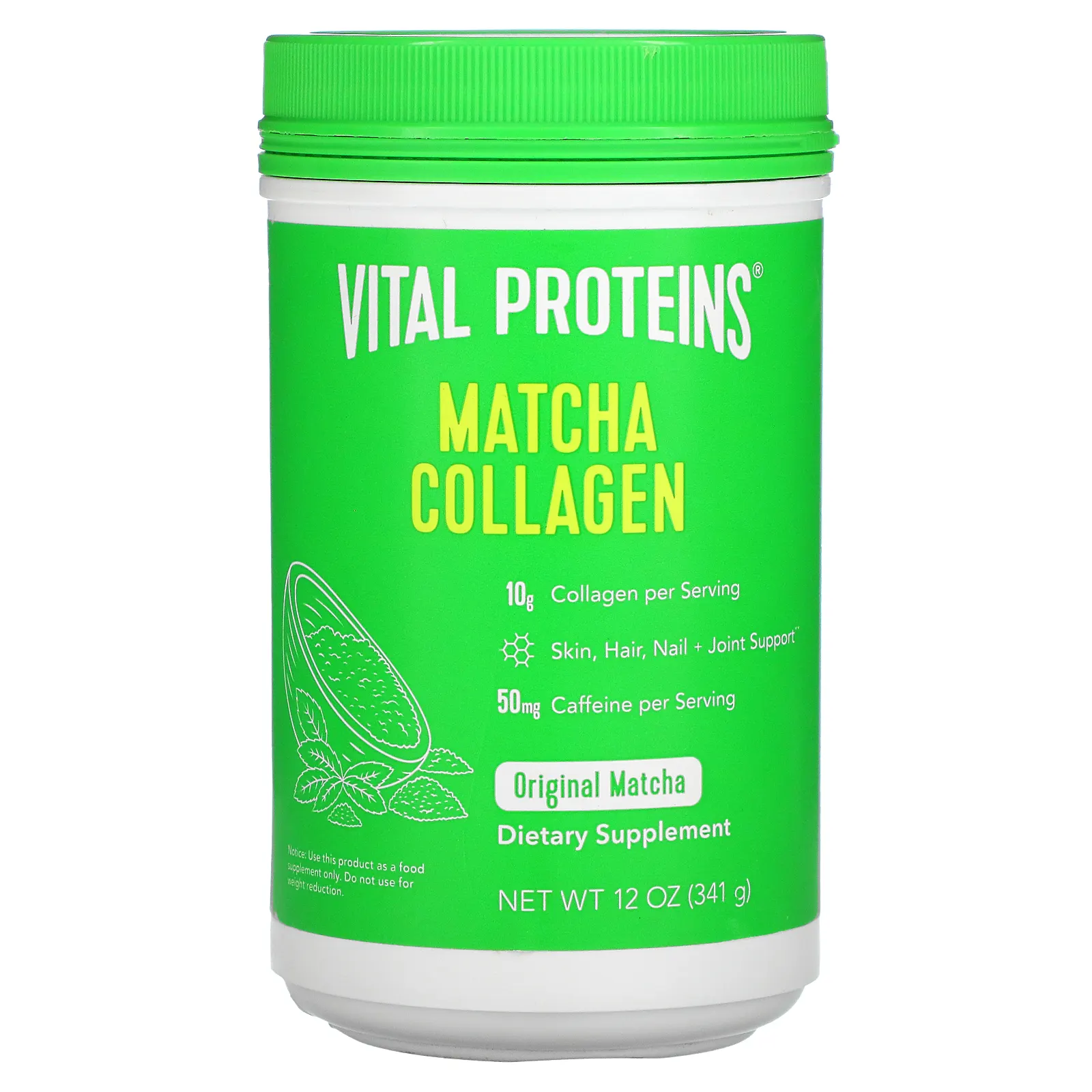 Vital Proteins, Матча коллаген, «Классический чай матча», 341 г (12 унций)