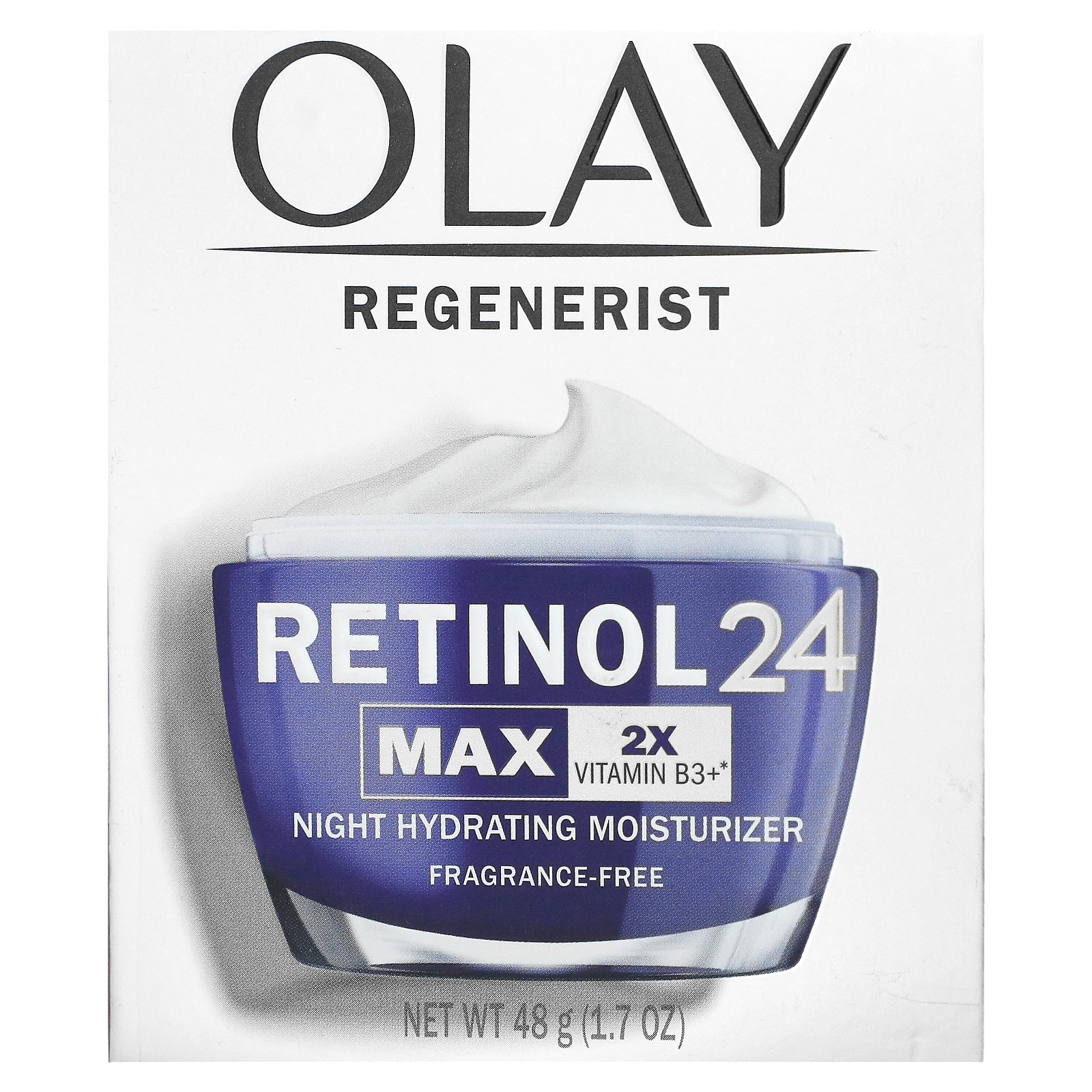 Olay, Regenerist, Retinol 24, ночное увлажняющее средство, без отдушек, 48 унций (1,7 унции)