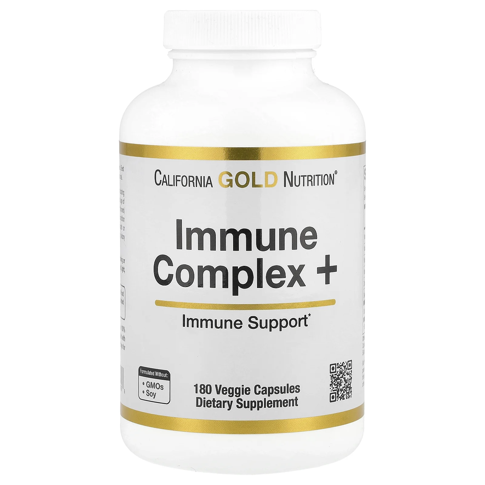 California Gold Nutrition, Immune Complex + с витаминами A, C, D, а также цинком и селеном, 180 растительных капсул