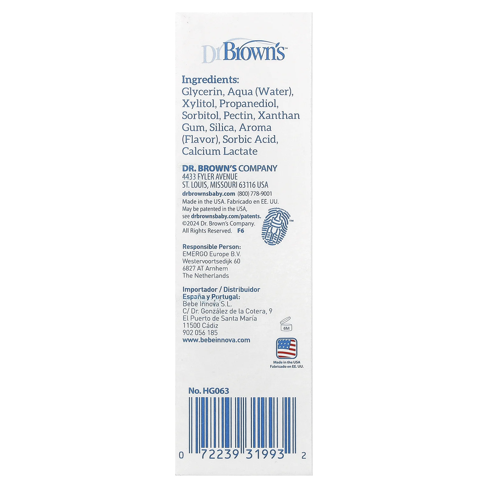 Dr. Brown's, Детская зубная паста, без фтора, для детей от 0 до 3 лет, с клубникой, 40 г (1,4 унции)