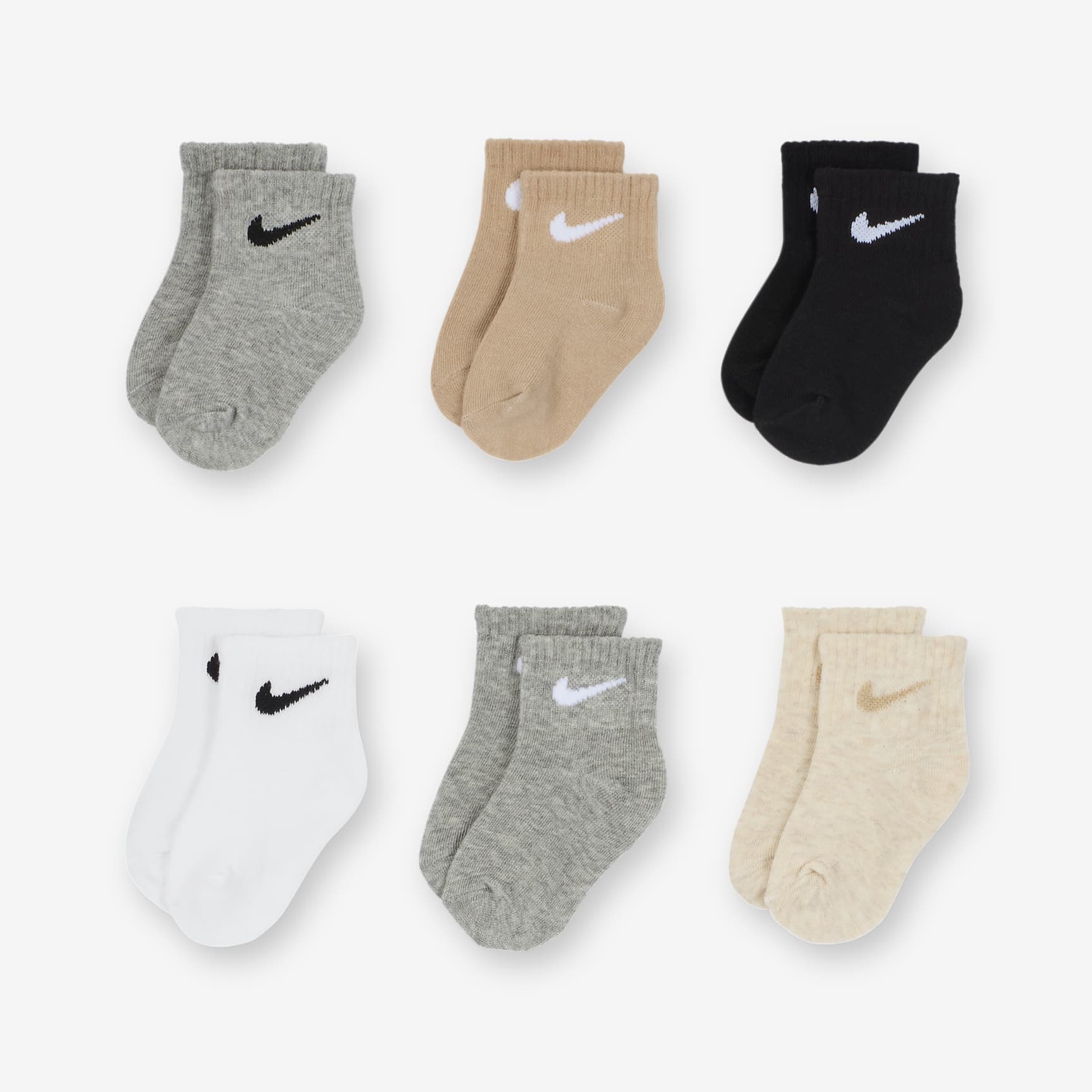 Nike Swoosh Baby/Toddler Ankle Socks (6 Pairs)