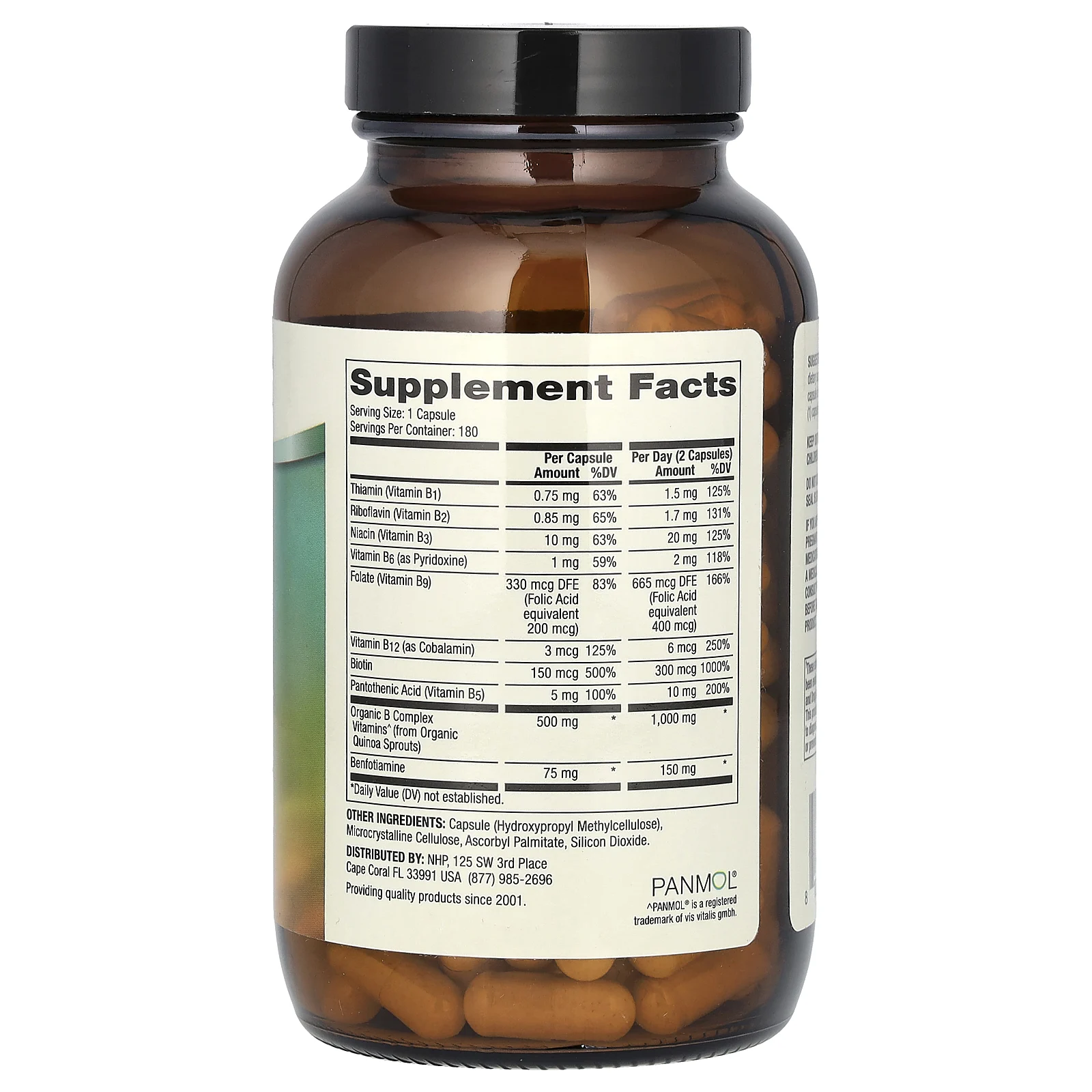 Dr. Mercola, Комплекс витаминов группы B с бенфотиамином, 180 капсул