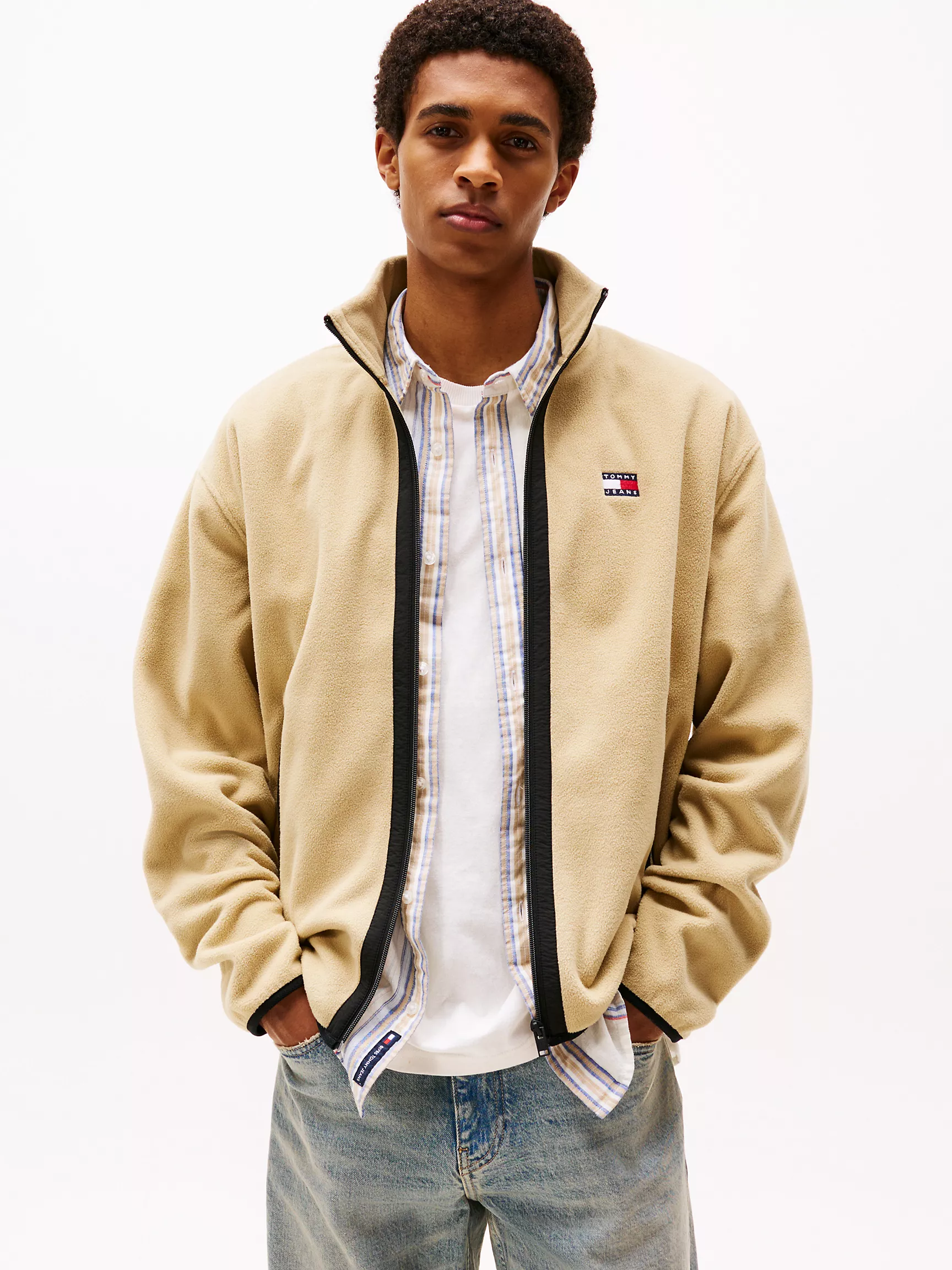 Мужская толстовка Tommy Hilfiger, Свободный флисовый свитшот на молнии