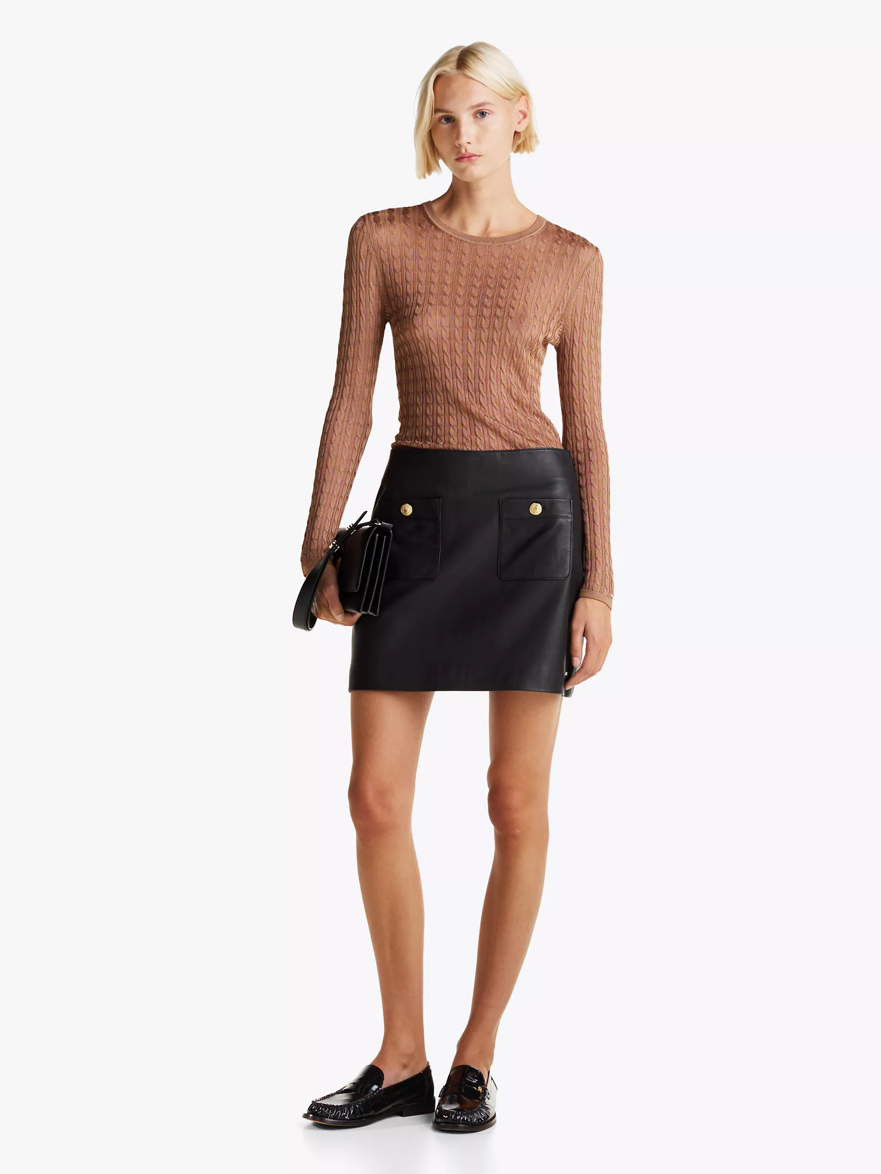 Женская обувь Tommy Hilfiger, Кожаные лоферы с монограммным узором