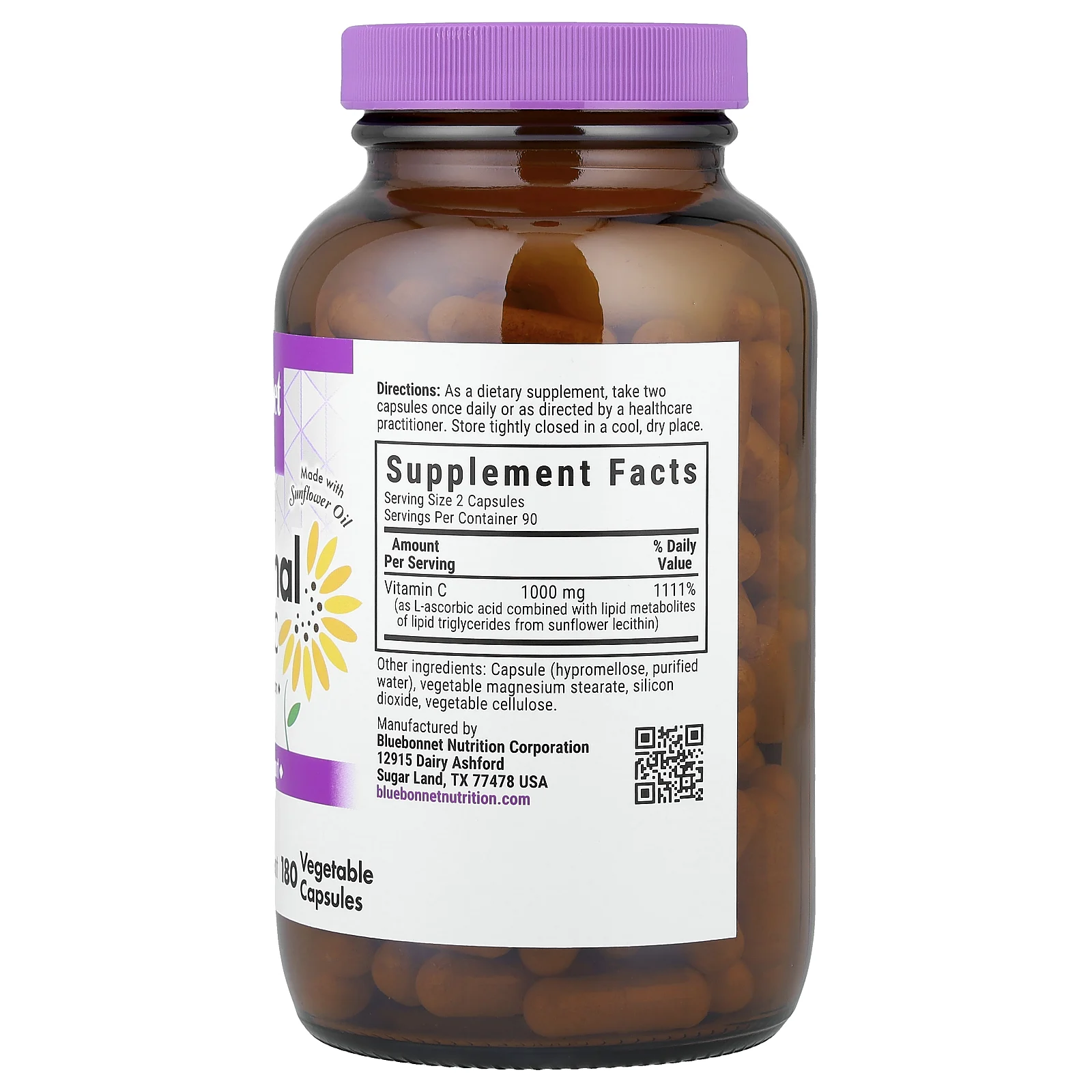 Bluebonnet Nutrition, липосомальный витамин C, 180 растительных капсул (500 мг в 1 капсуле)