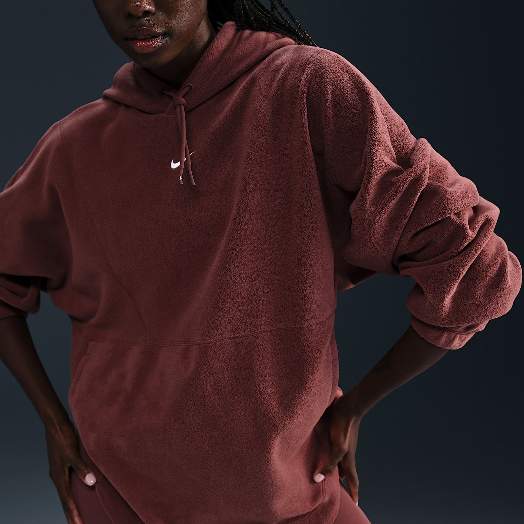 Nike One Women's Oversized Therma-FIT Pullover Fleece Hoodie