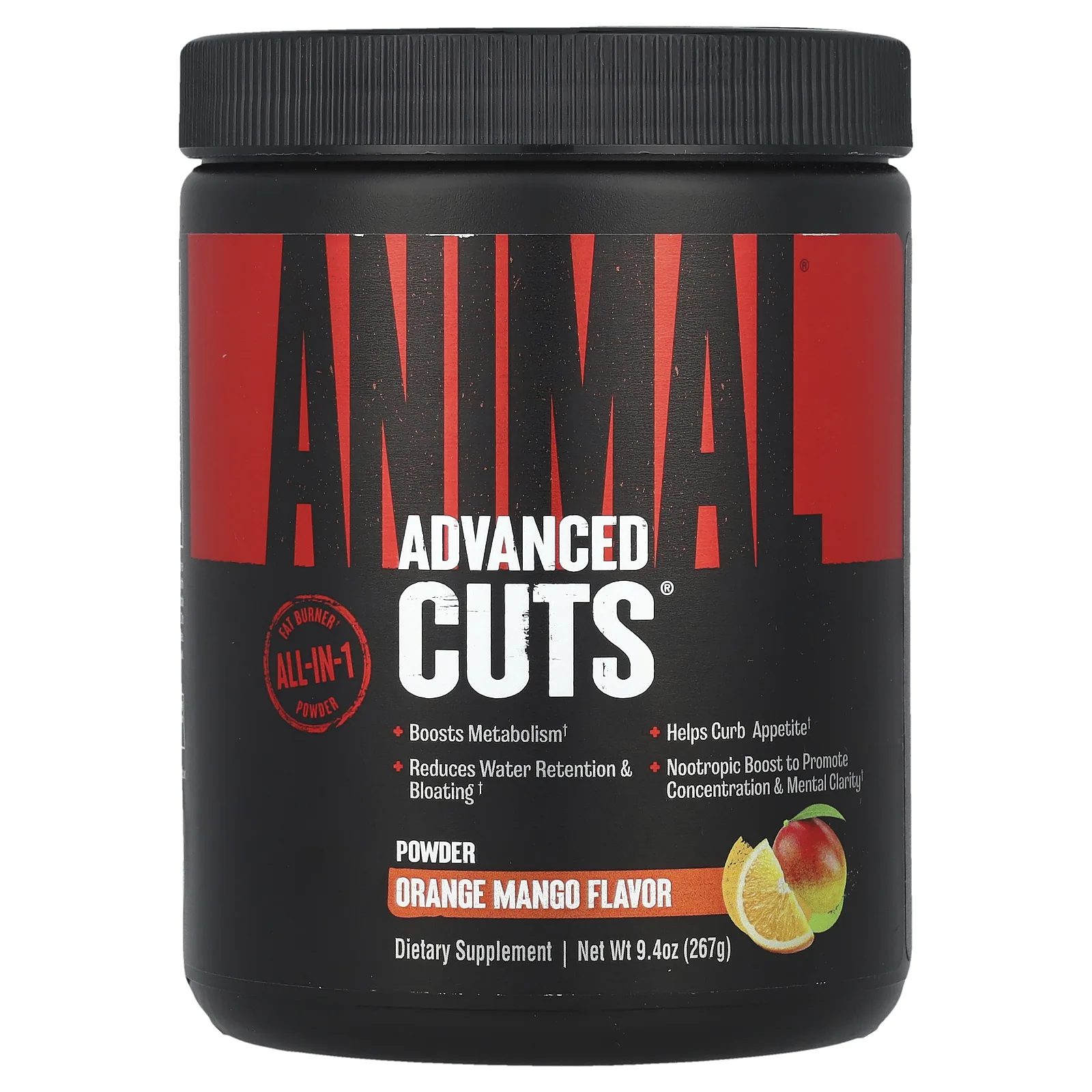 Animal, Cuts, жиросжигатель в порошке, апельсин и манго, 265 г (9,3 унции)
