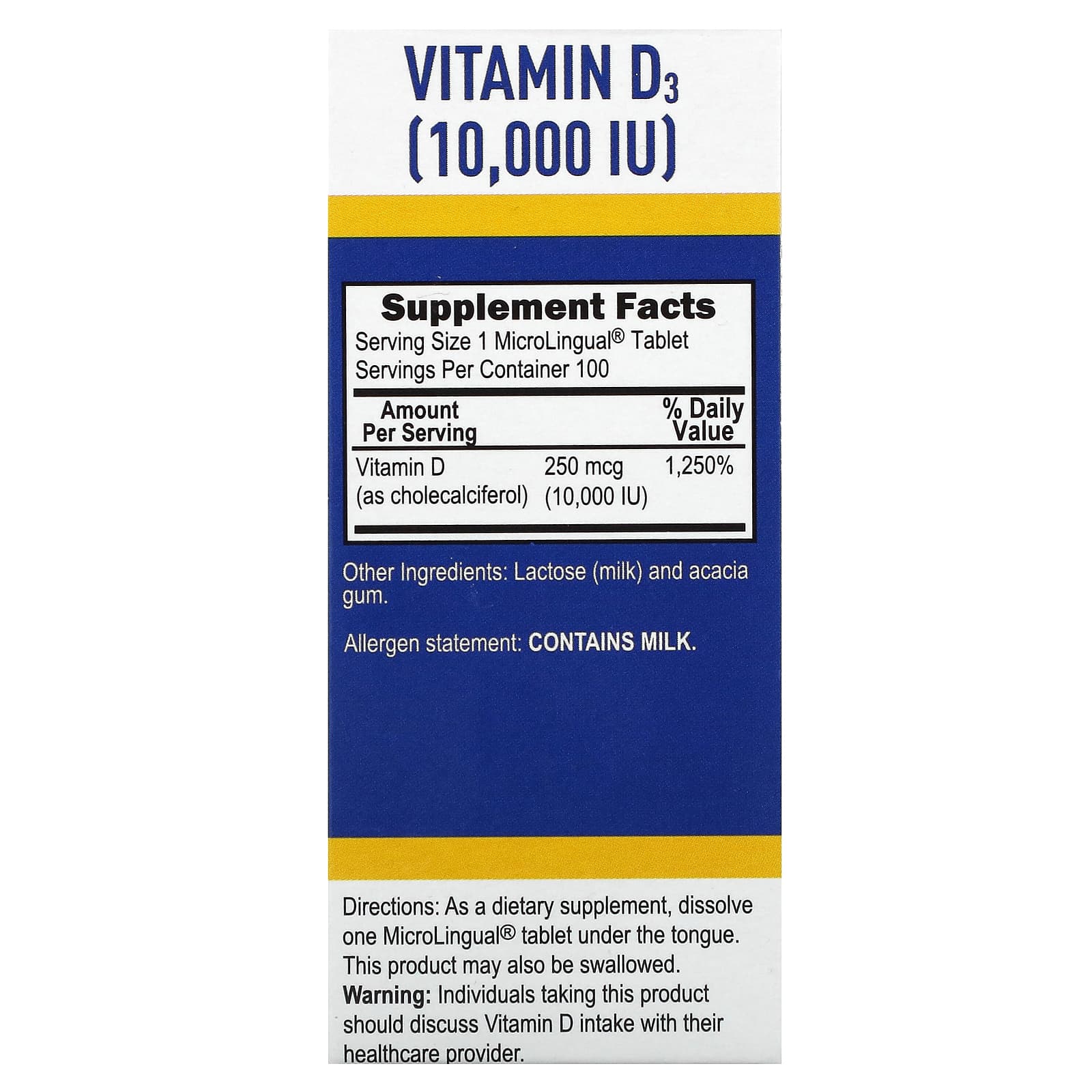 Superior Source, витамин D3 повышенной силы действия, 250 мкг (10 000 МЕ), 100 быстрорастворимых таблеток MicroLingual